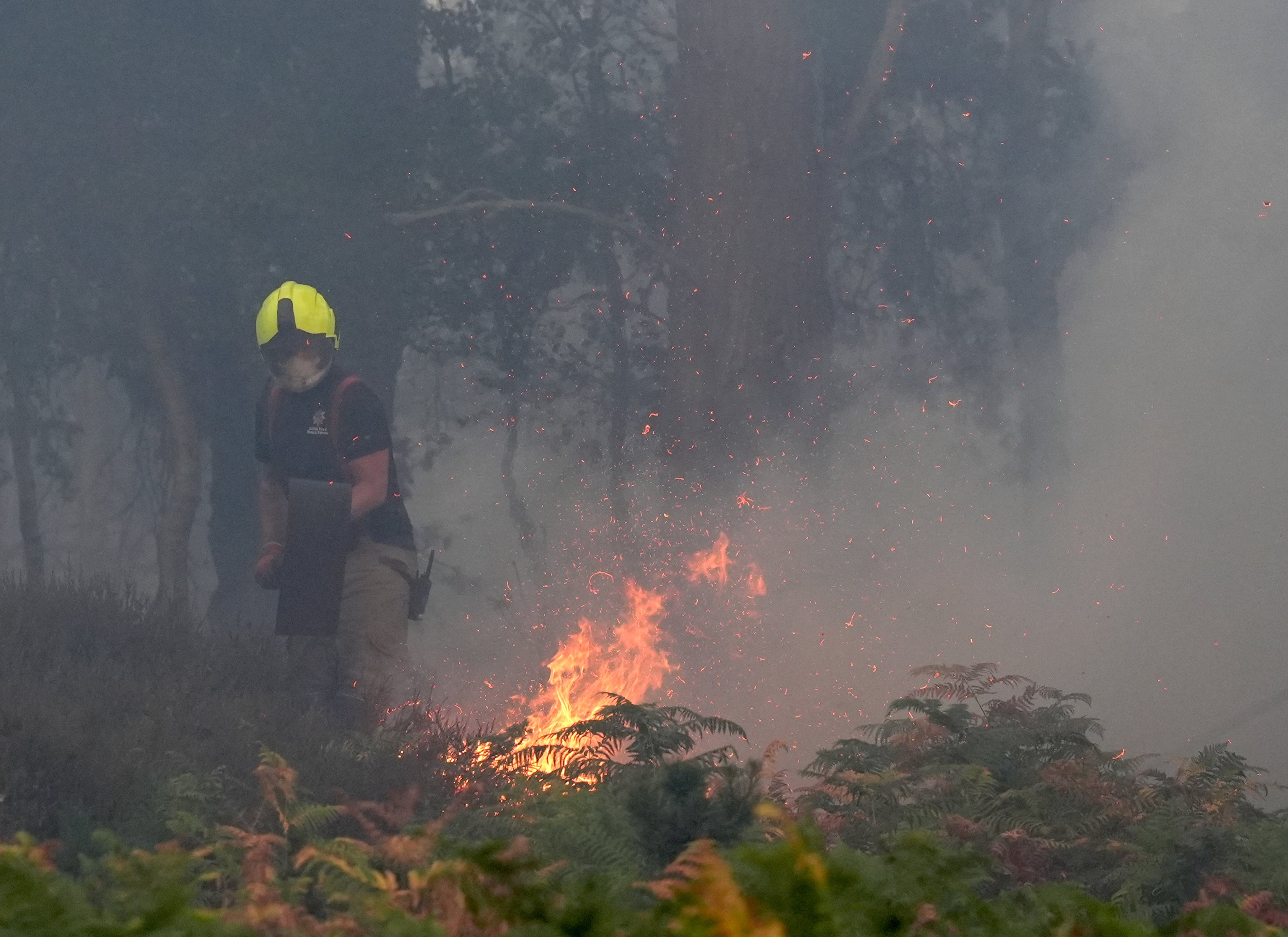 The blaze caused holidaymakers to flee (Joe Giddens/PA) (PA Wire)
