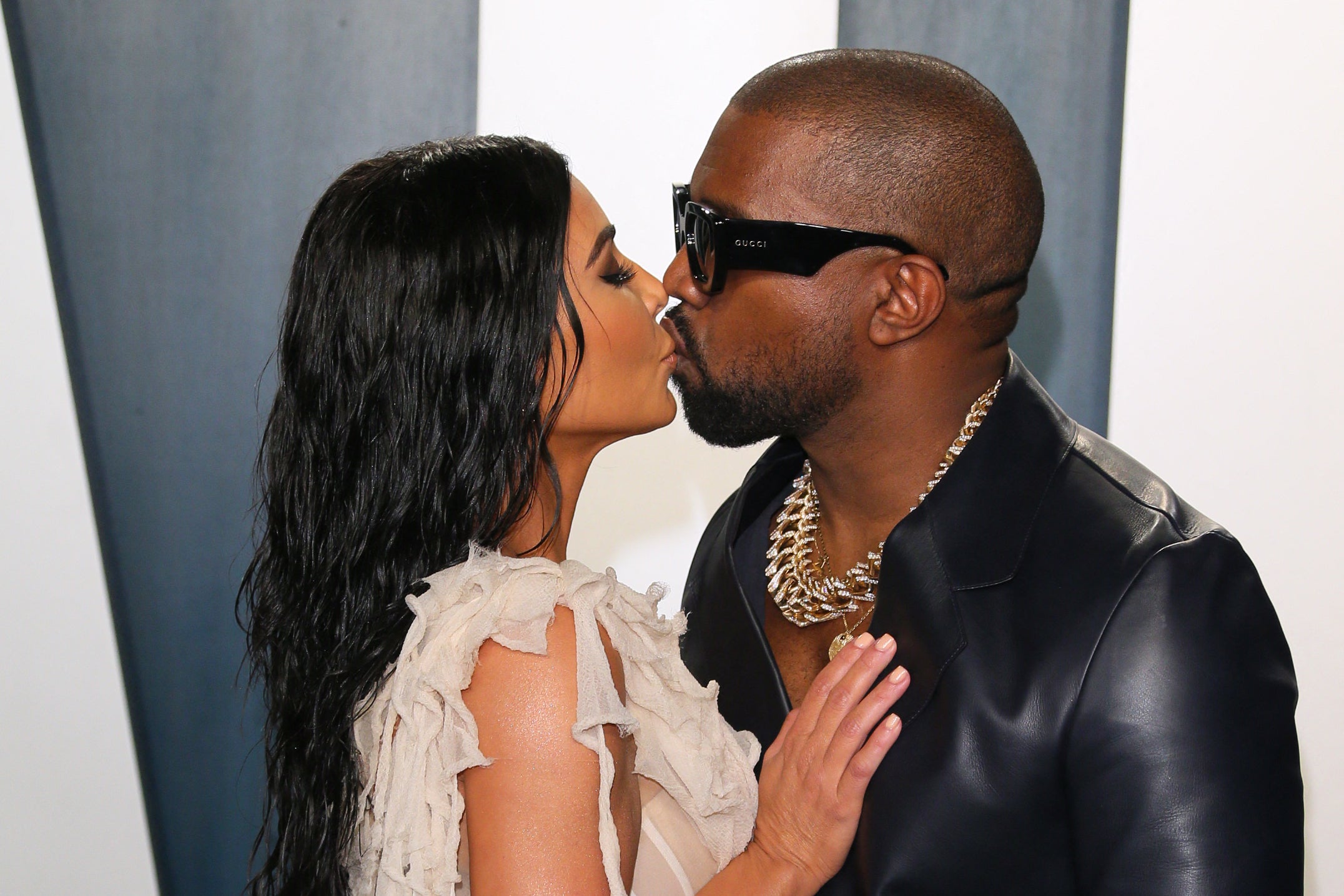 North West’s parents Kim Kardashian and Kanye West in 2020 (AFP/Getty)