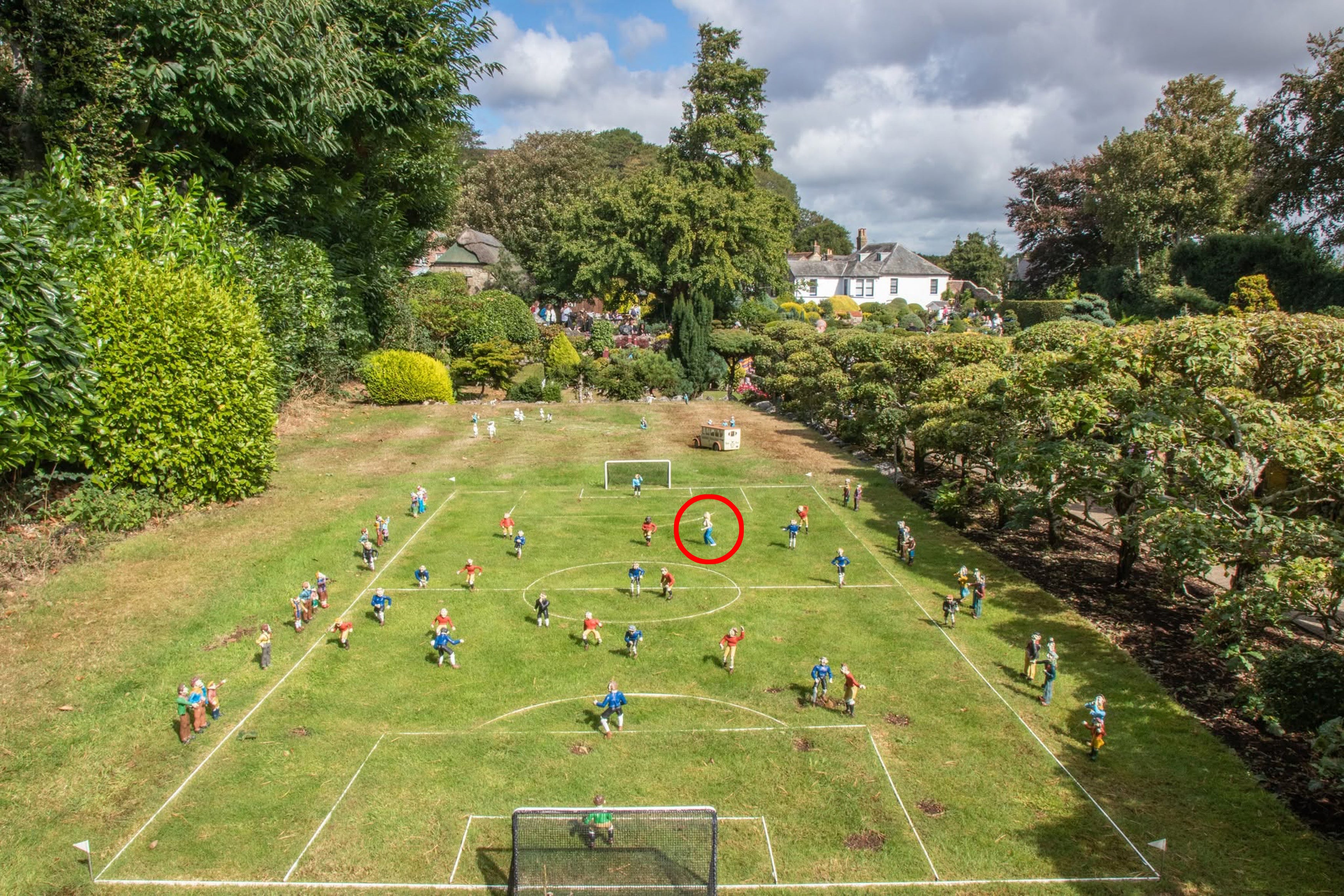 Erica was placed on the football pitch as a nod to decades past