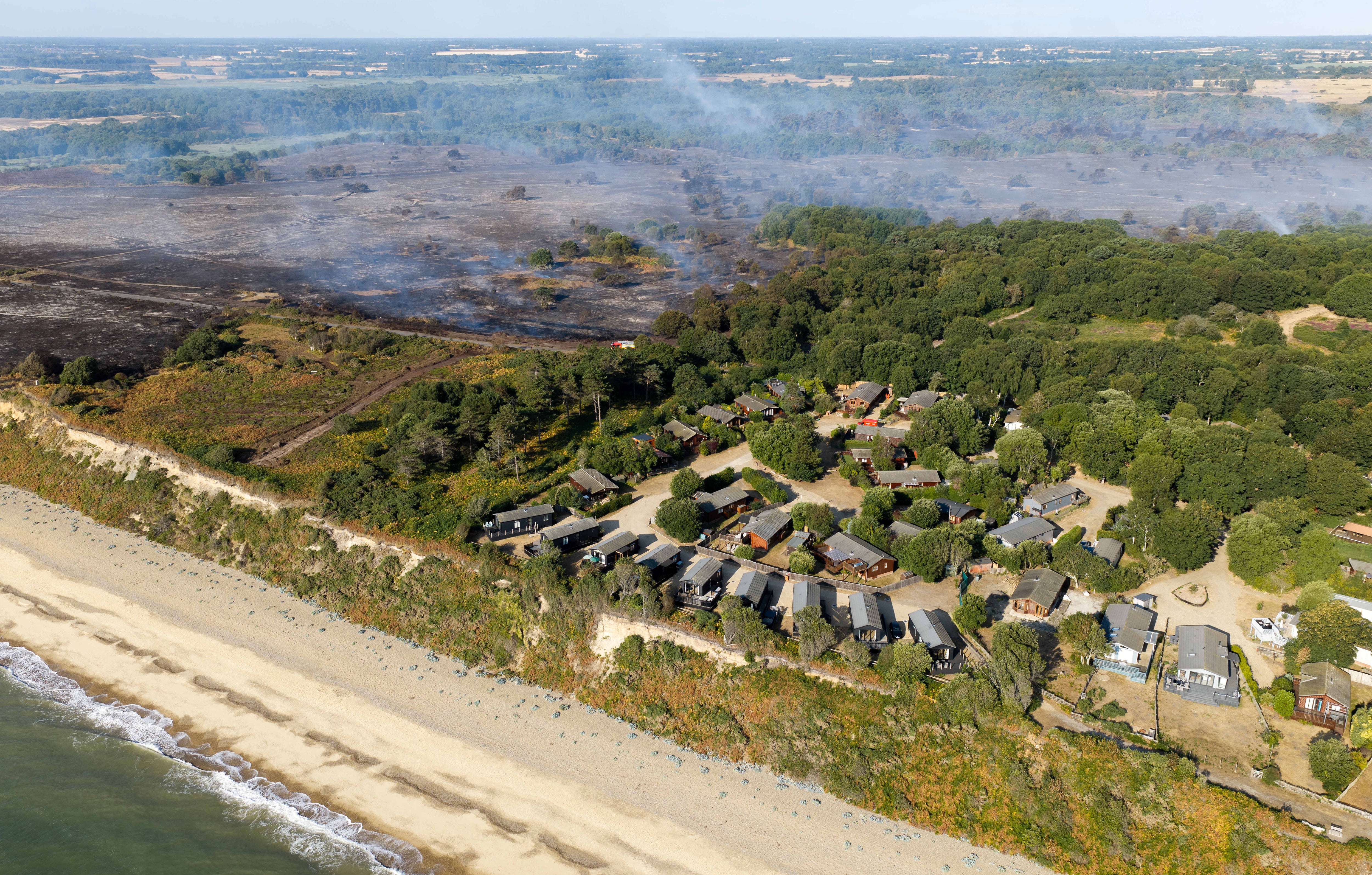 Suffolk wildfire families describe &lsquo;apocalyptic&rsquo; scenes as they flee holiday park