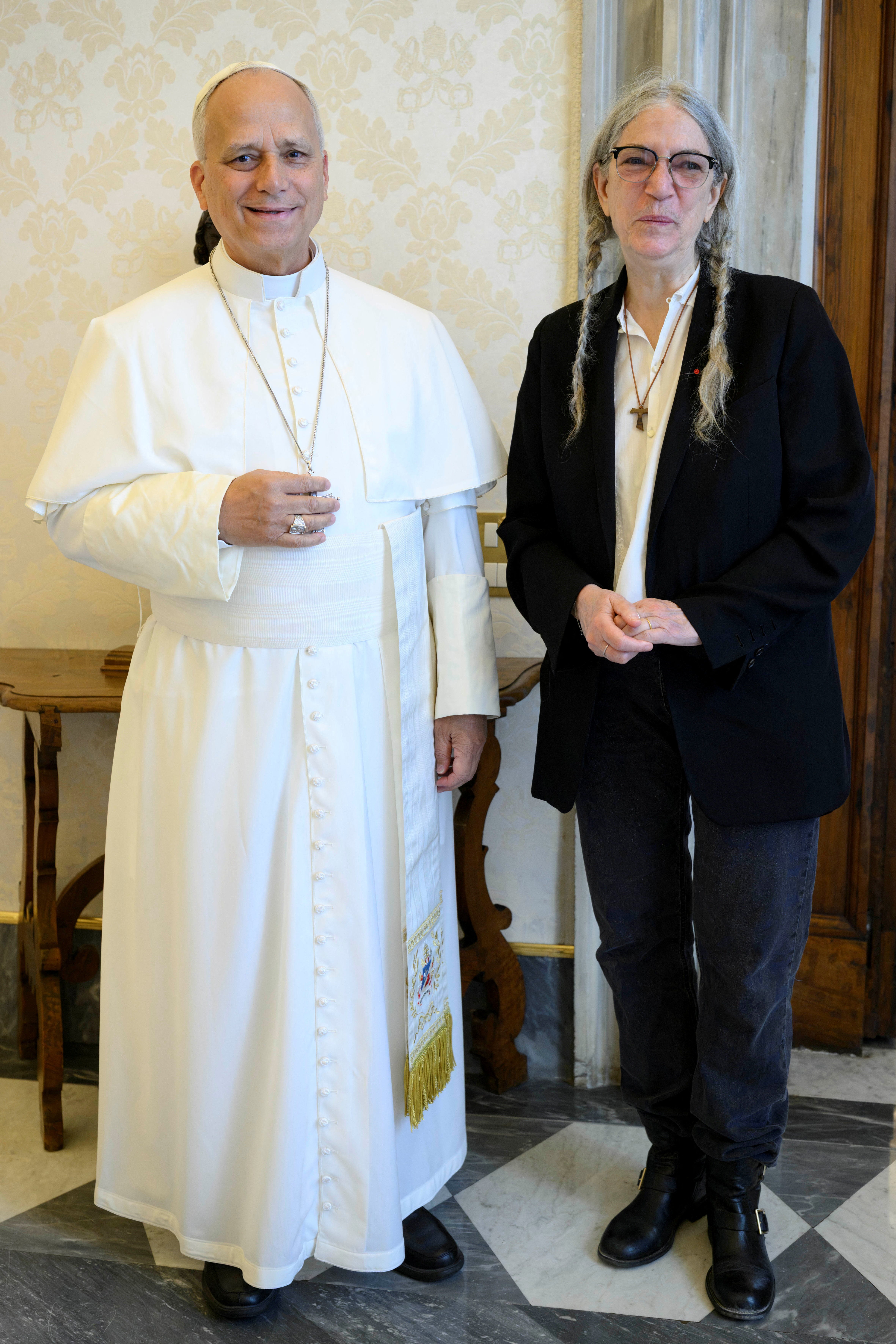Smith was giddy and almost at a loss for words when she met with the pontiff (Vatican Media)