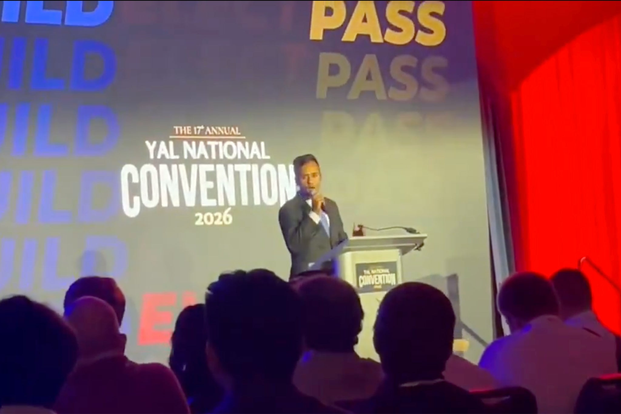 Vivek Ramaswamy faces a hostile crowd of students during a gubernatorial campaign speech at Xavier University in Cincinnati