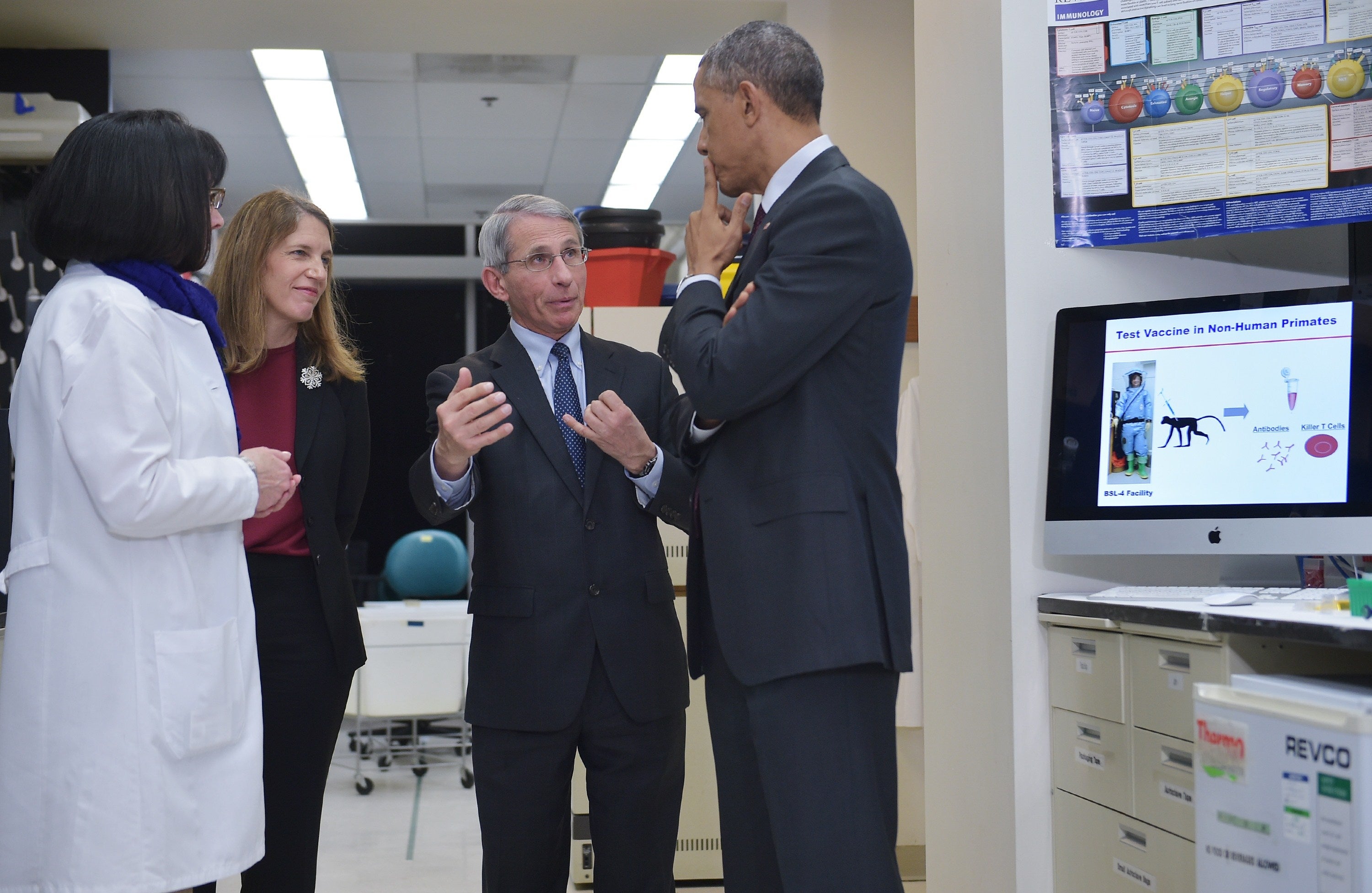 Fauci and Obama, pictured together in 2014, reportedly spoke by phone in 2021 as Fauci faced intense criticism from MAGA supporters over his handling of the COVID-19 pandemic, including attacks from the Trump family
