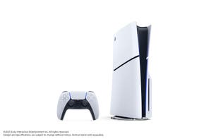 An official product image of the PS5 1TB with disc drive console and DualSense wireless controller