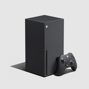 An official product image of the XBOX Series X 1TB with disc drive console and wireless controller