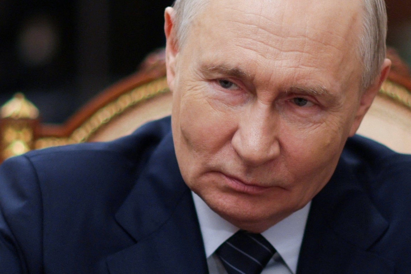 Russian President Vladimir Putin attends a meeting with Russian Railways (RZhD) CEO and Chairman of the Executive Board Oleg Belozerov at the Kremlin in Moscow, Russia July 31, 2026