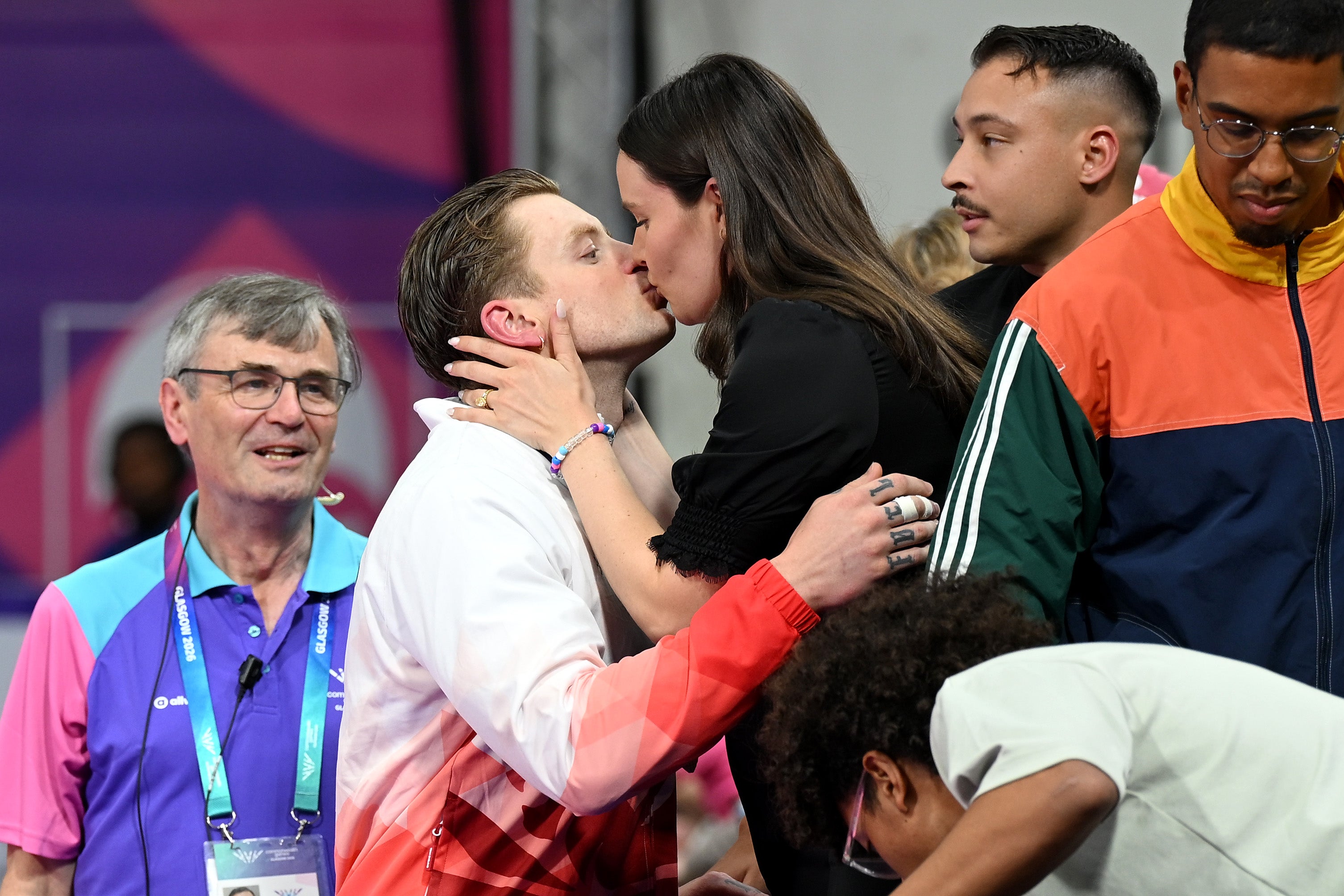 Ramsay-Peaty with his wife Holly at the Commonwealth Games (Getty)