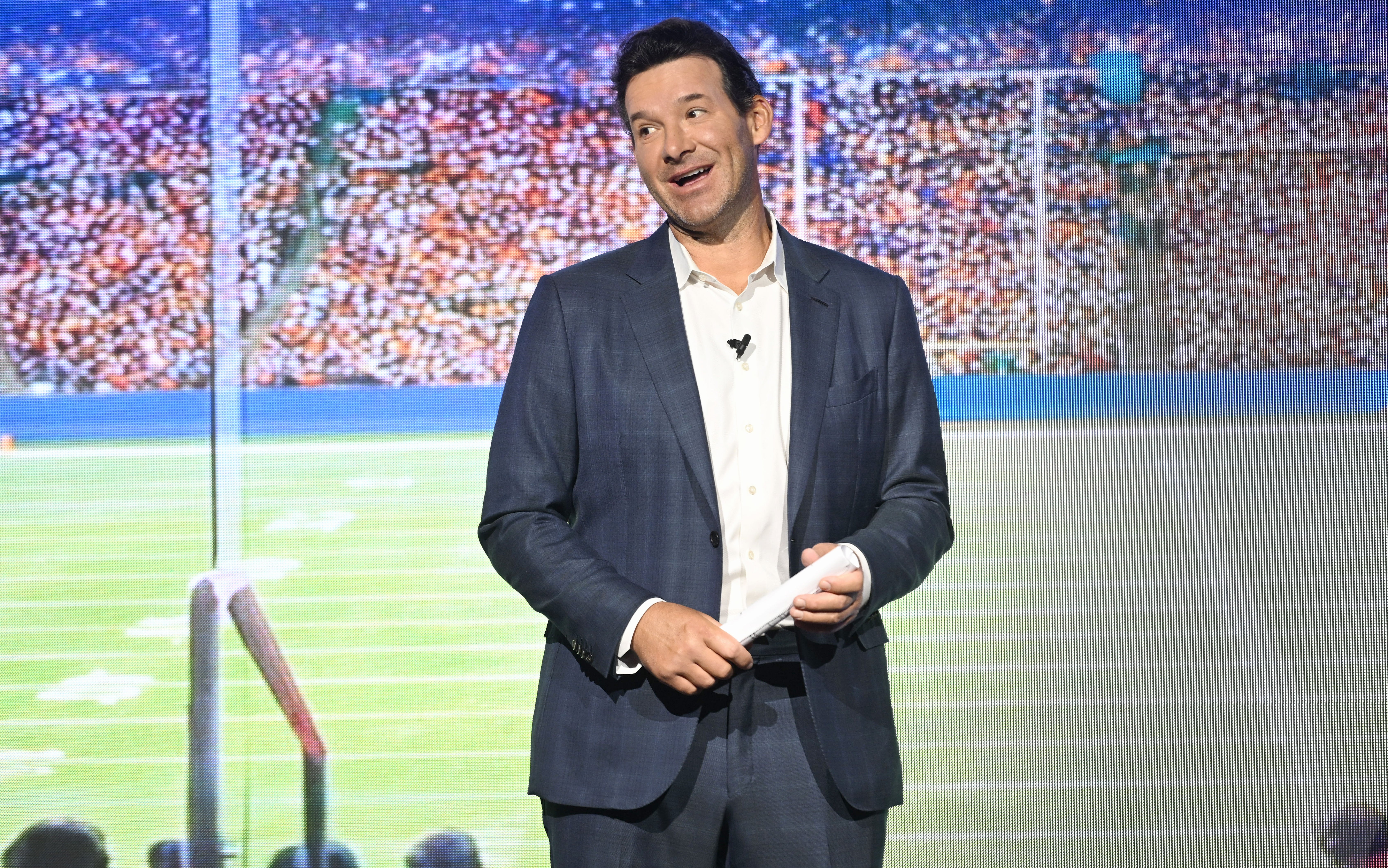Tony Romo, 46, remains on indefinite leave from CBS Sports following his July OWI arrest, network president David Berson confirmed Tuesday
