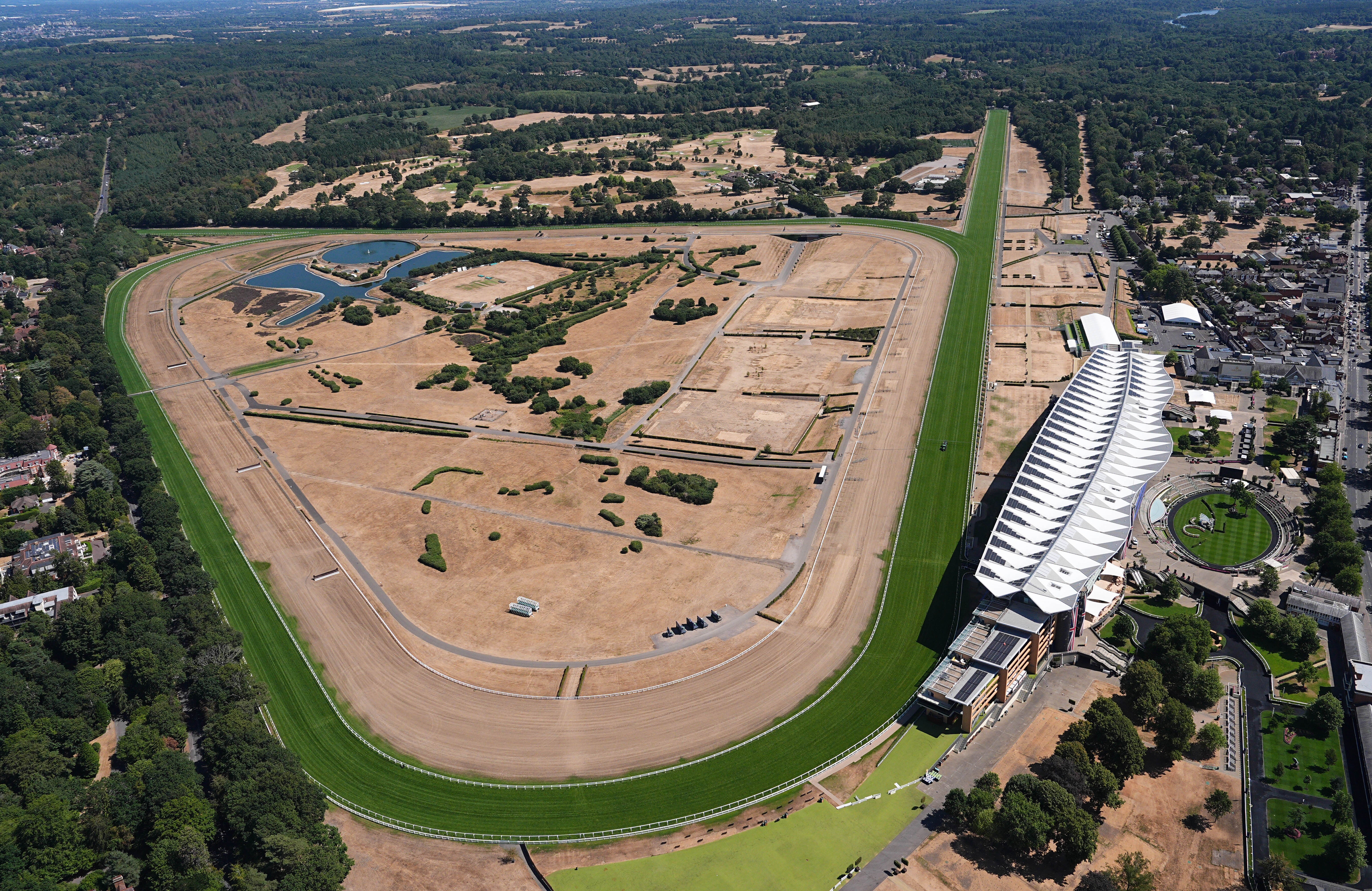 Only the track at Ascot racecourse appears to be nourished (Aaron Chown/PA) (PA Wire)