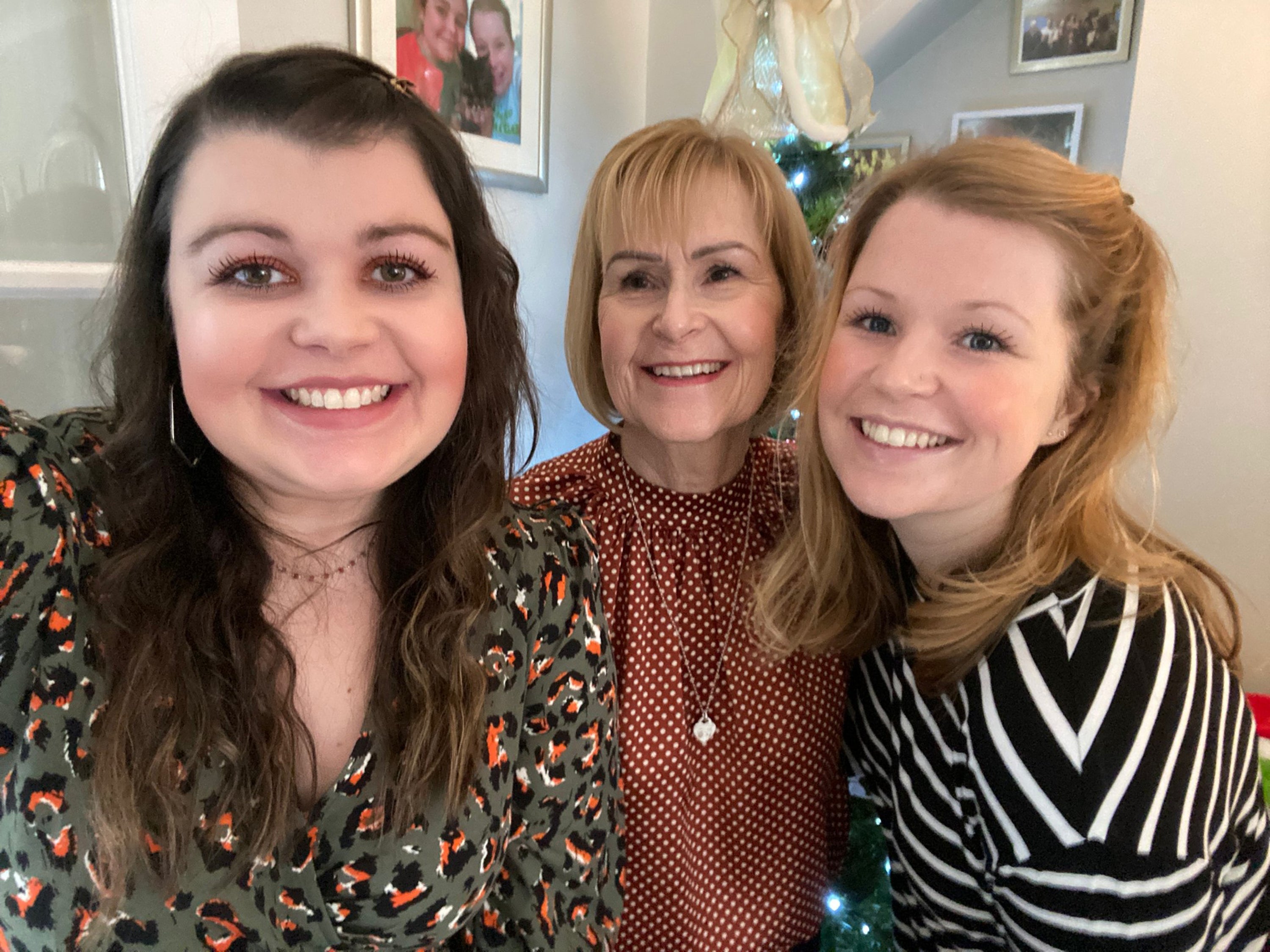 Dena Collins (left) with mother Irene and her older sister Clare (Family handout/PA)