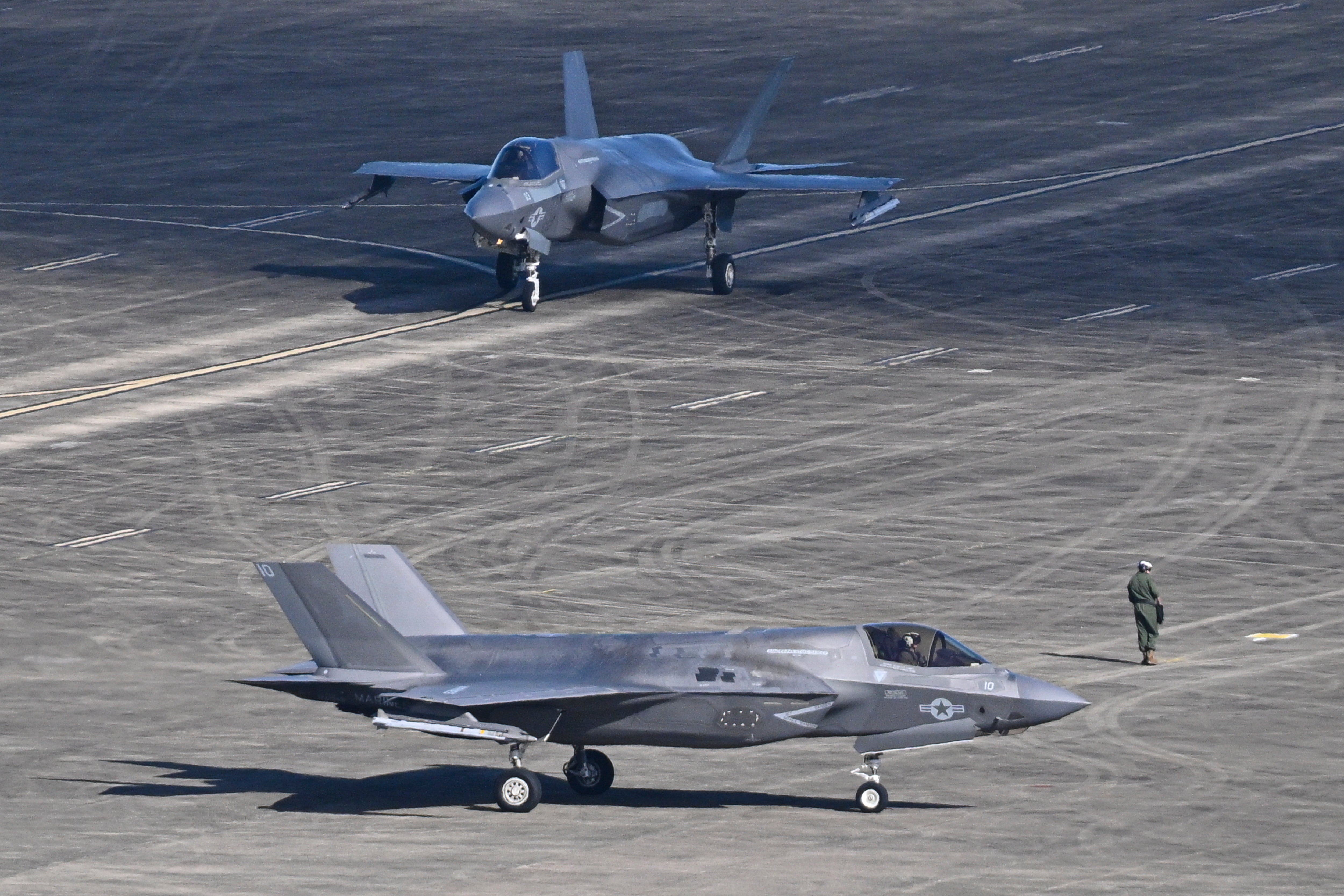 A file photo of a U.S. Marine Corps F-35B fighter jet