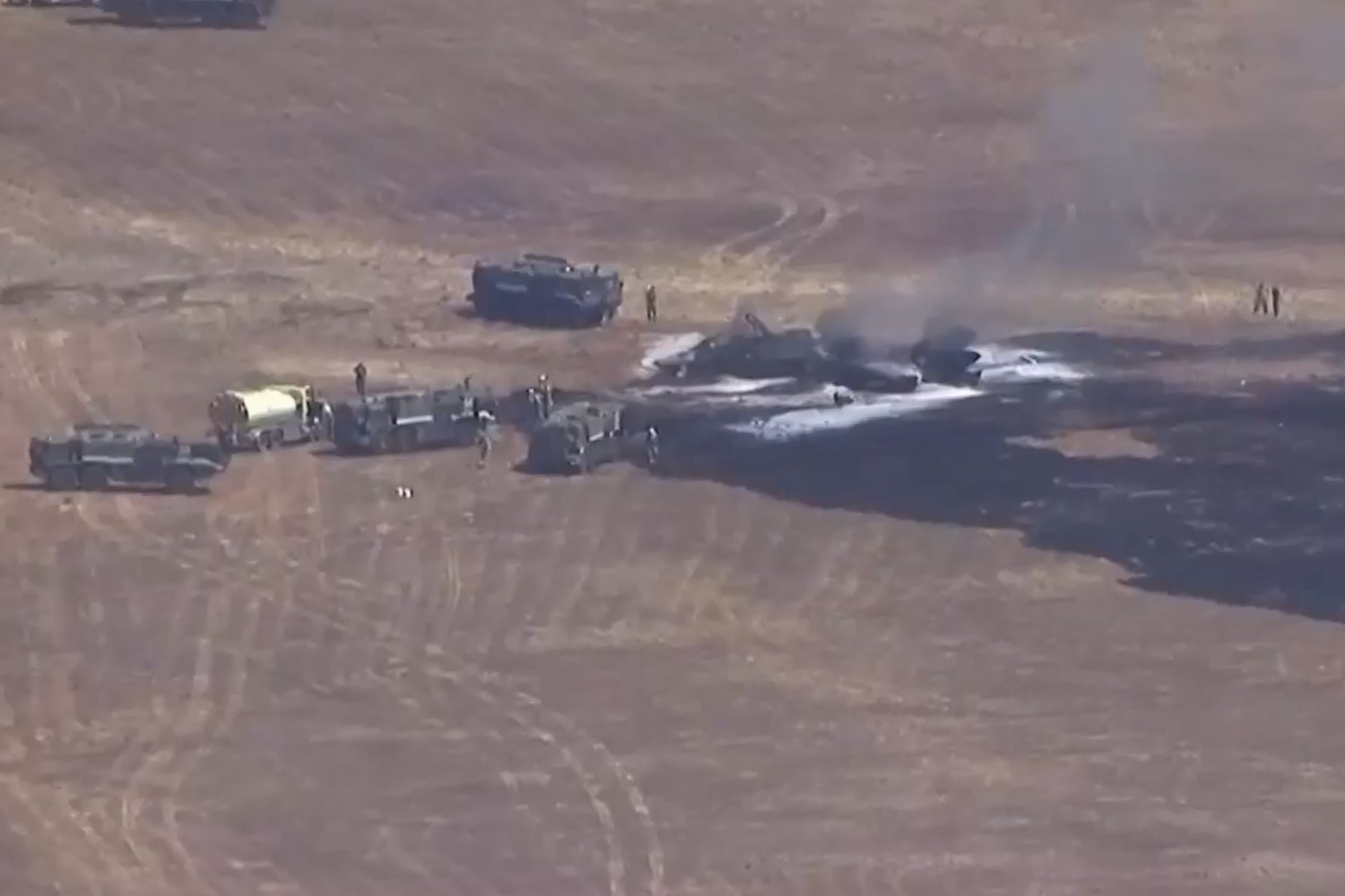 The scene of the F-35 jet crash