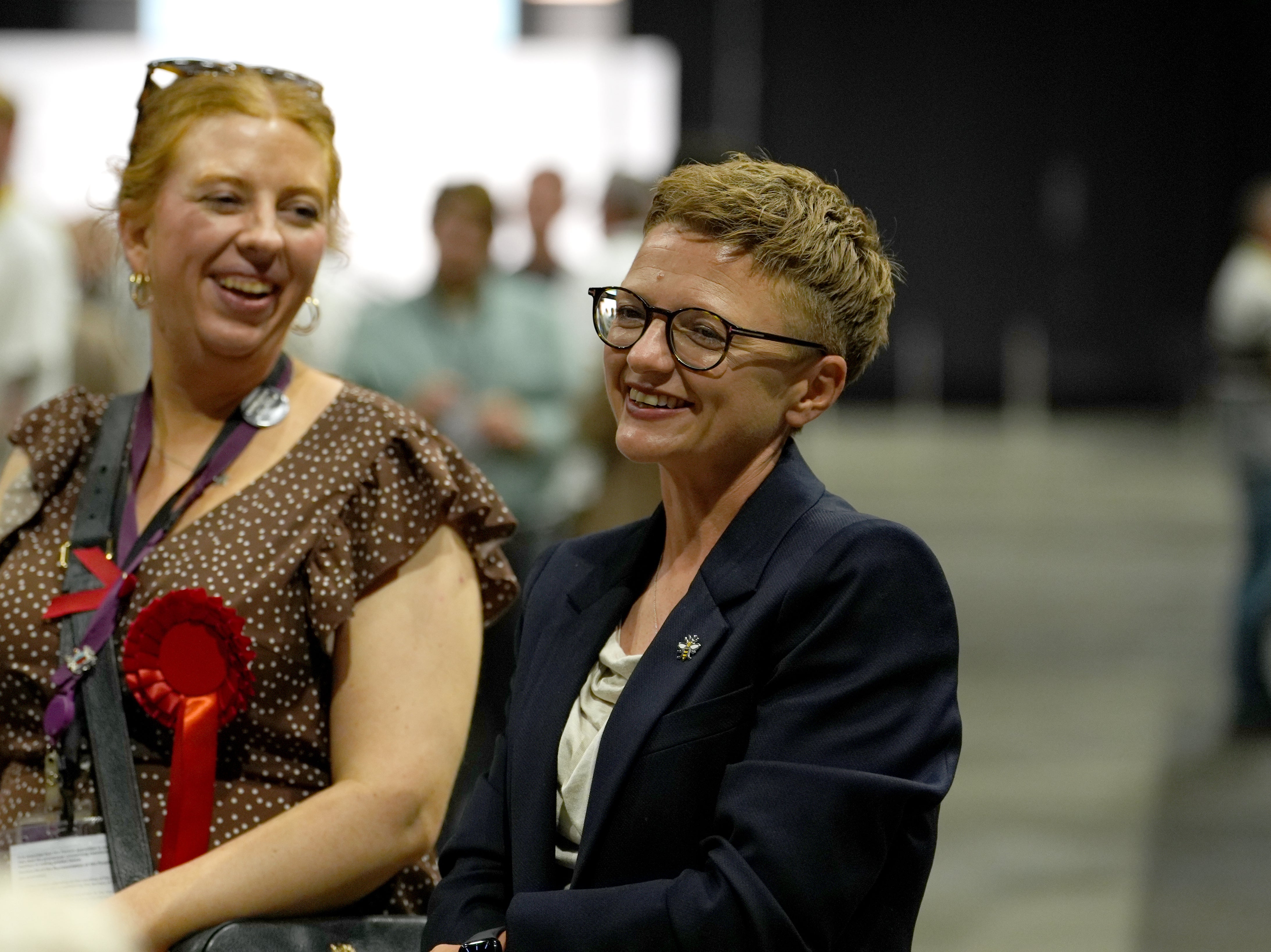 Labour Party candidate Bev Craig at the vote count for the Greater Manchester mayoral by-election at the Co-Op Live Arena in Manchester