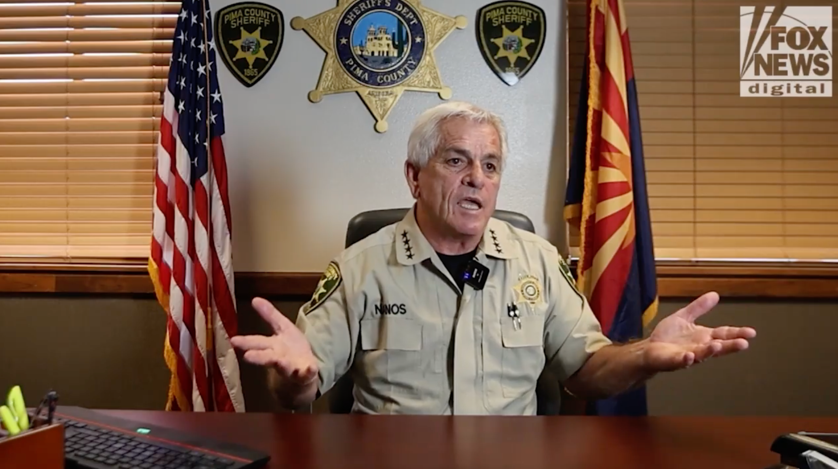 Pima County Sheriff Chris Nanos says a hair found at Nancy Guthrie's home was sent away to a specialist laboratory in California but yielded no DNA results
