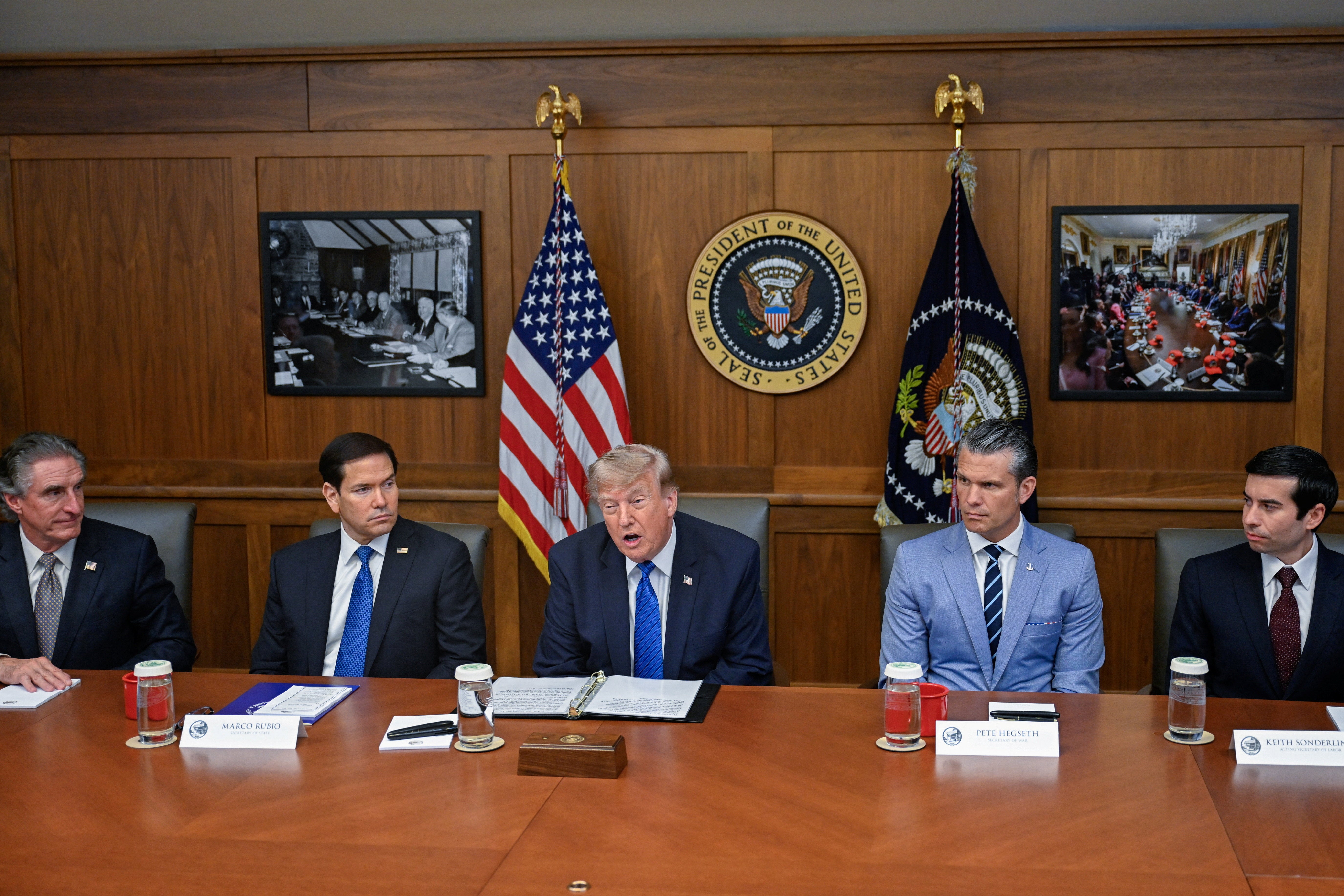 Trump sounds desperate in downcast Camp David cabinet meeting as midterm fears loom large over GOP