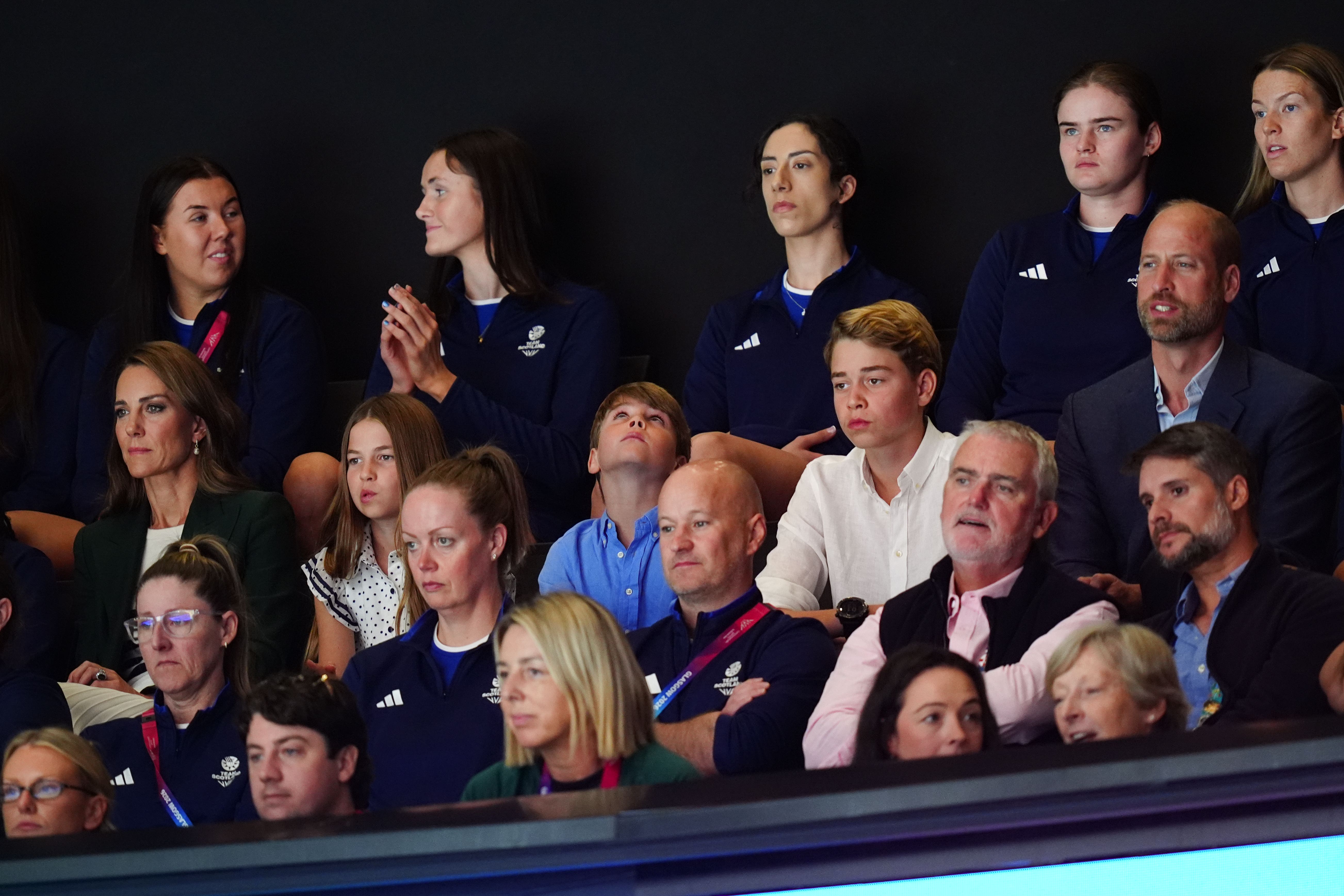 William and Kate were joined by their three children in Glasgow (Jane Barlow/PA)