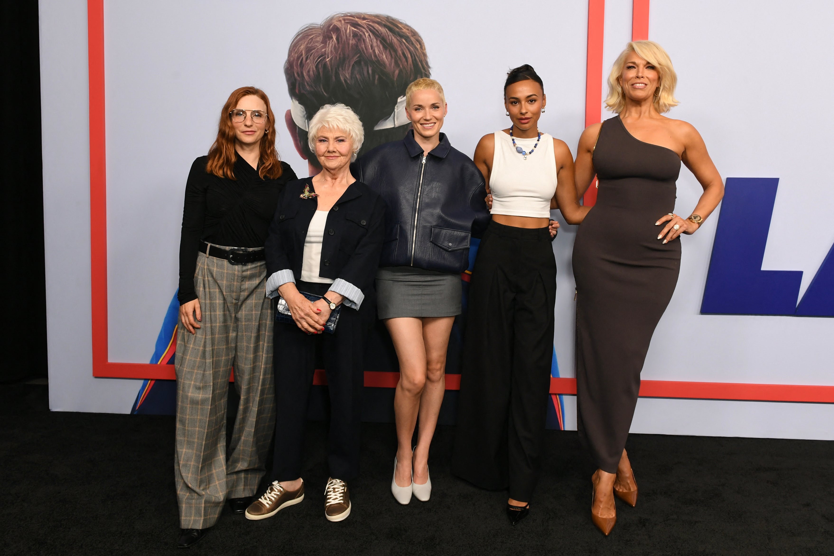 Hannah Waddingham (far right) reprises her role of Rebecca in season four of 'Ted Lasso' (AFP/Getty)