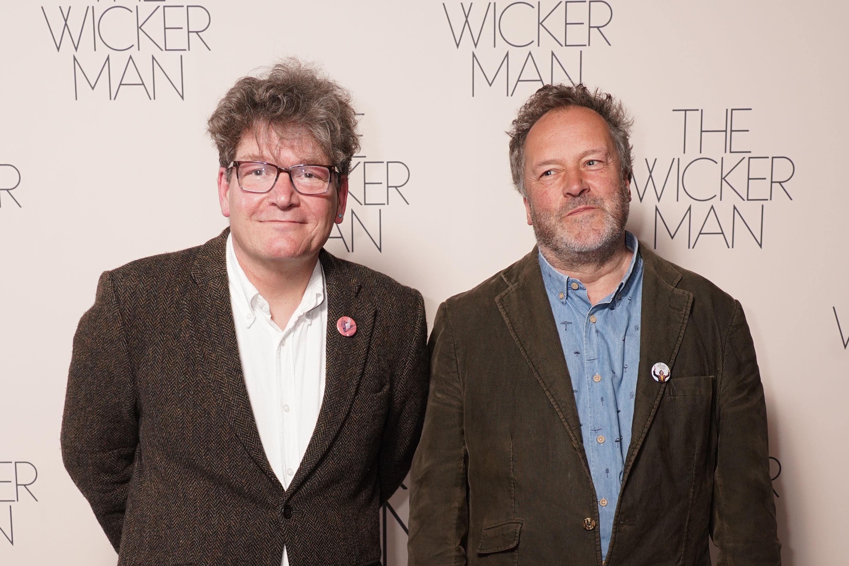 Dominic Hardy (left) and his brother Justin attending the 50th anniversary celebration for the film, The Wicker Man (PA)