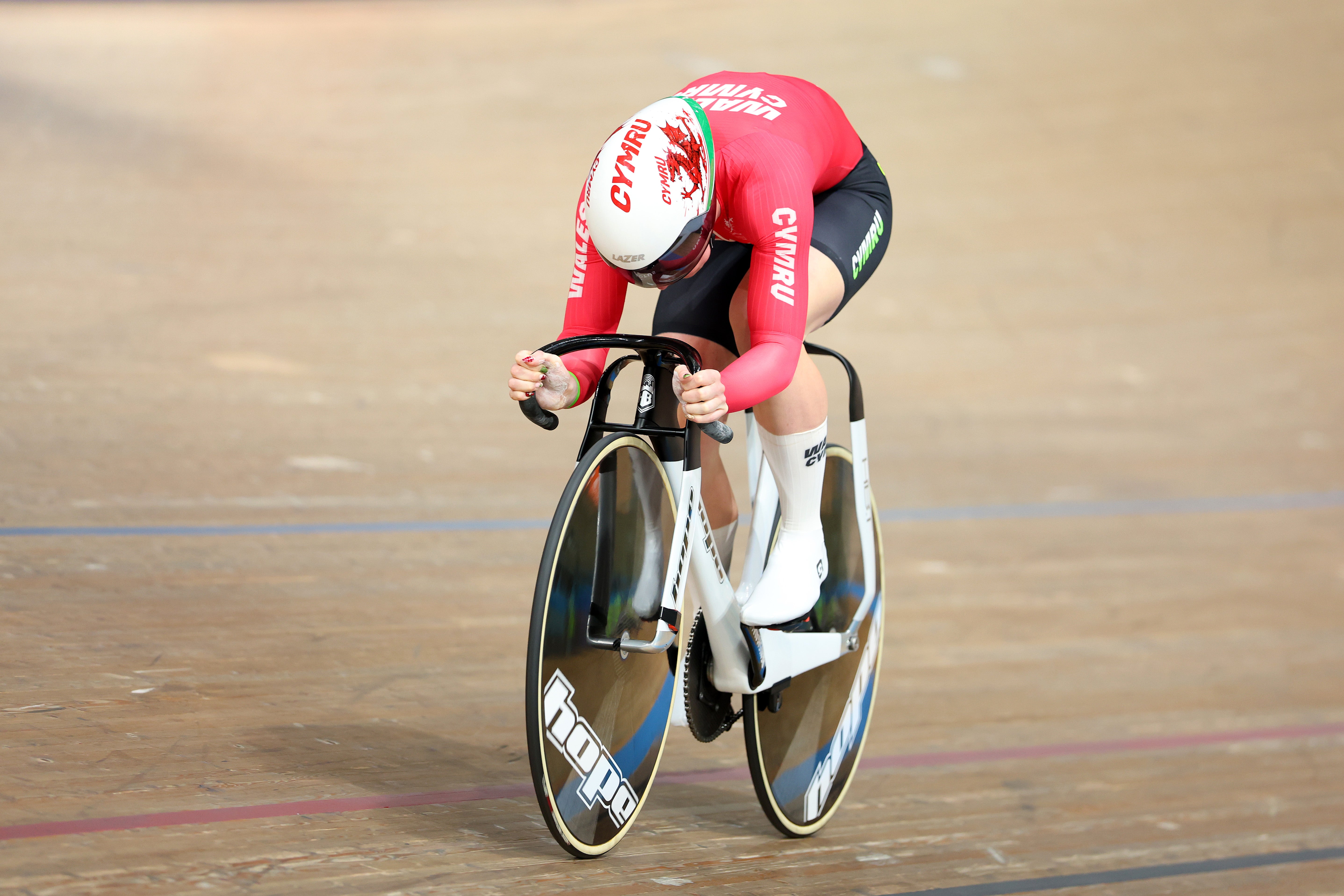 Finucane competing in the Women's 1000m Time Trail Final