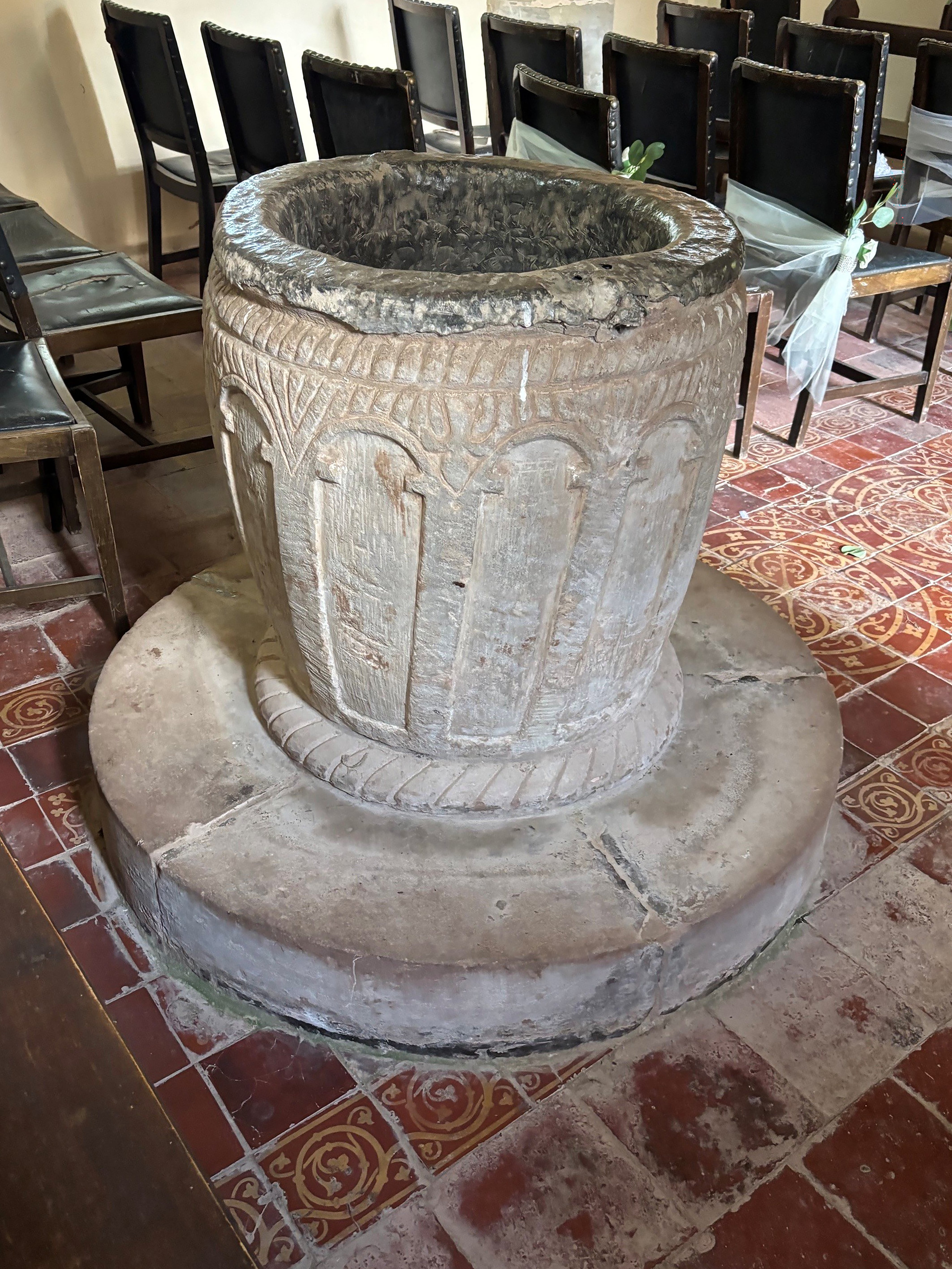 The font travelled from Shropshire to Scotland while the King was at school there in the 1960s (PA)