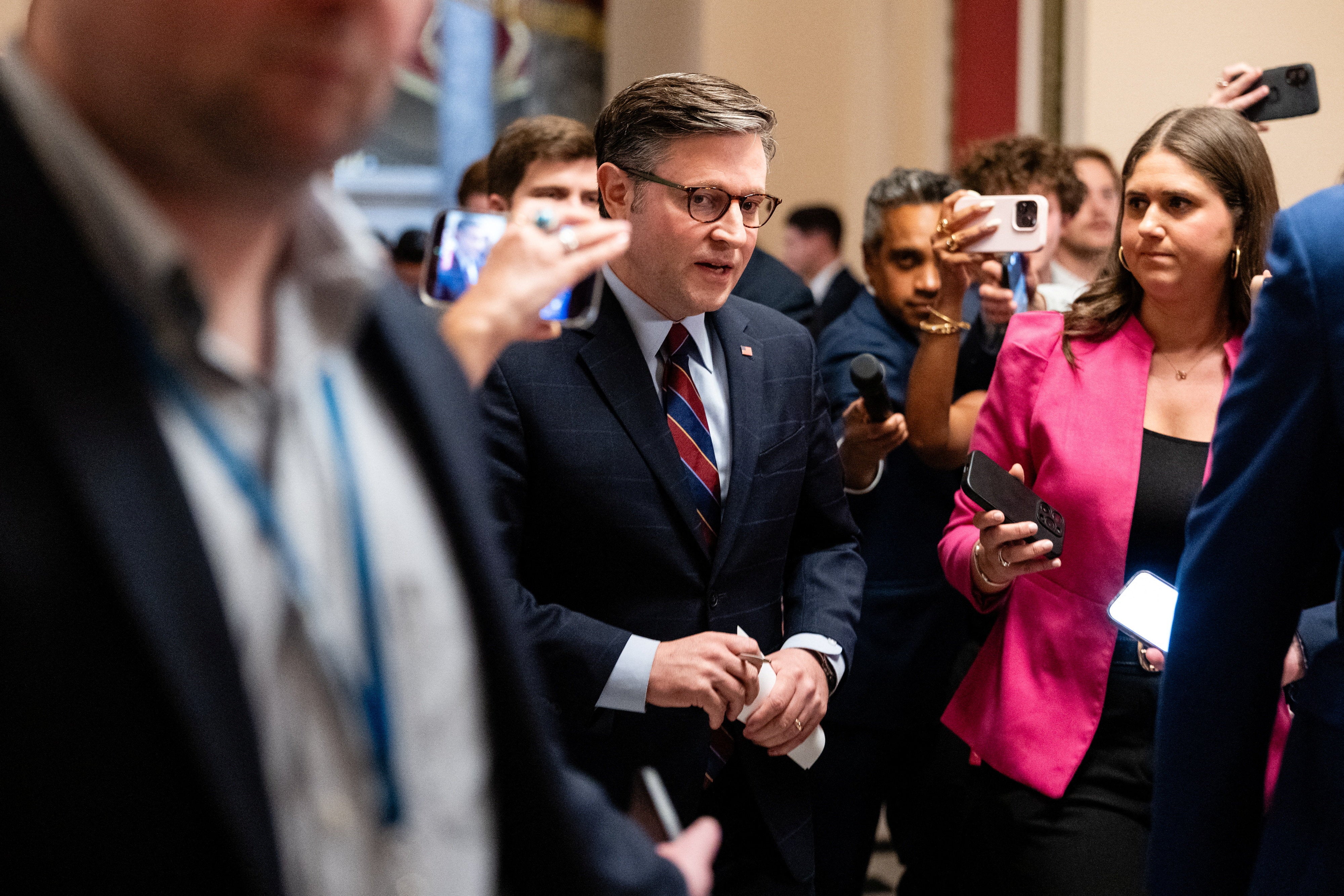 House leadership under Mike Johnson is facing increased pressure to address the Miller allegations (Reuters)