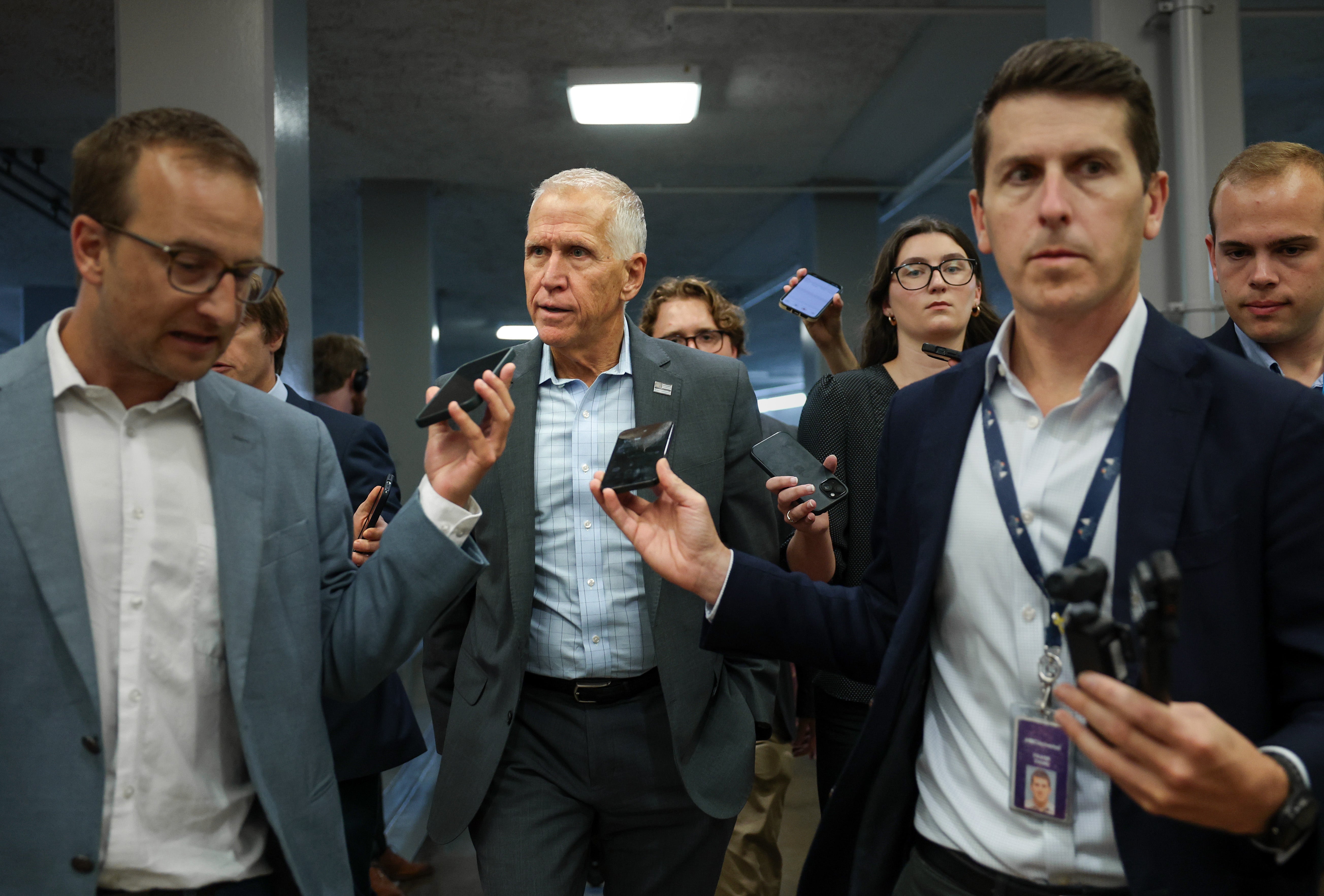 Two Senate Republicans, John Cornyn and Thom Tillis, pictured, say they'll vote against confirming Todd Blanche as attorney general unless the DOJ kills the anti-weaponization fund