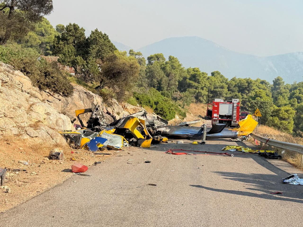 Briton survives after two killed in collision between Greek firefighting helicopters