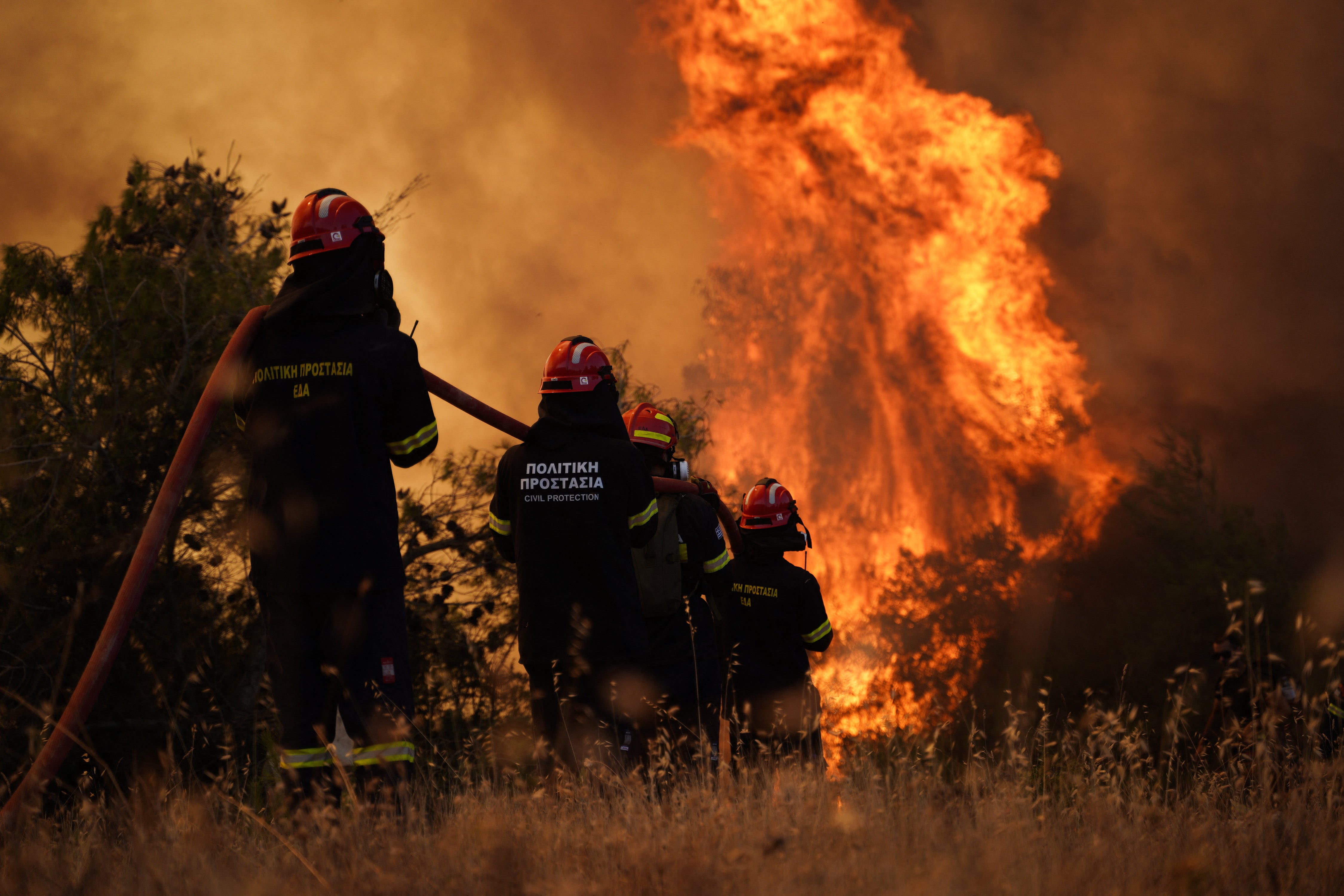 Firefighters were battling the flames all day and into the night
