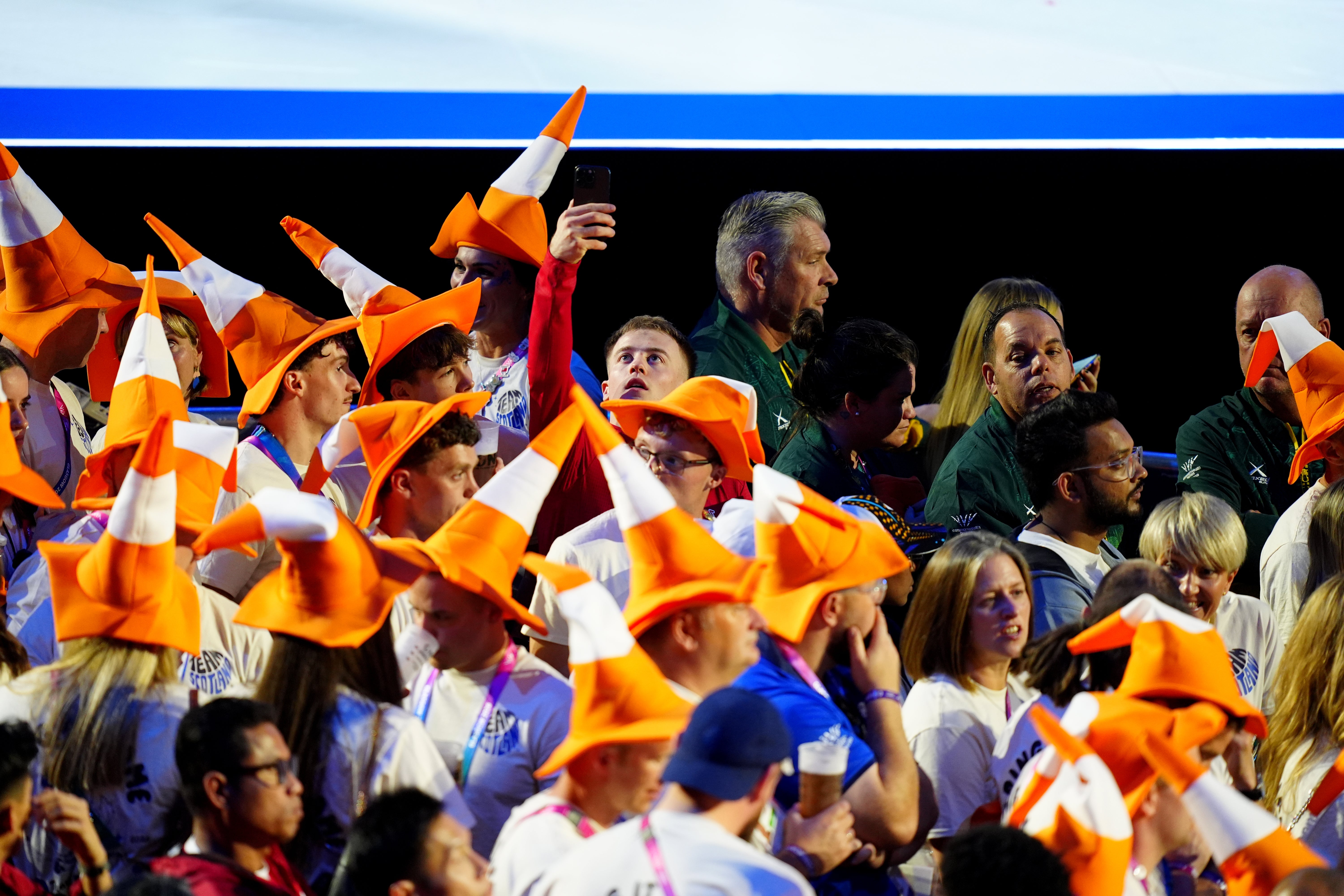 Team Scotland athletes celebrated at the closing ceremony of the Commonwealth Games (Jane Barlow/PA)