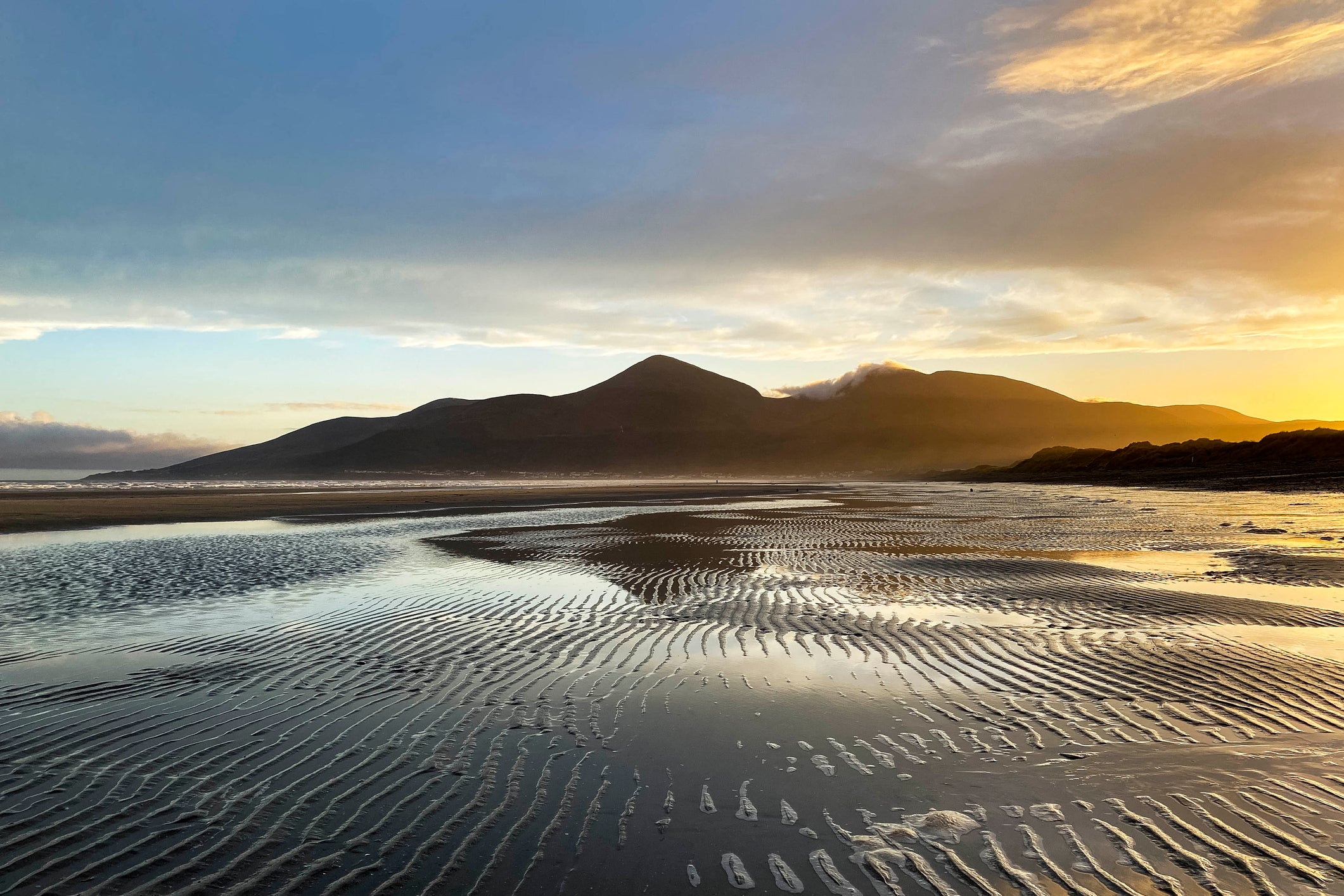Murlough Beach sits at the foot of the Mourne Mountains