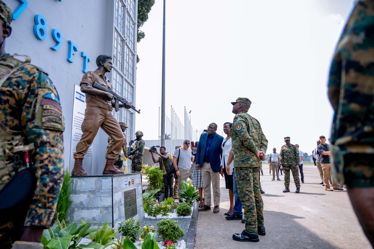 Uganda's military unveils statue of Netanyahu's brother who died in 1976 Entebbe hostage rescue