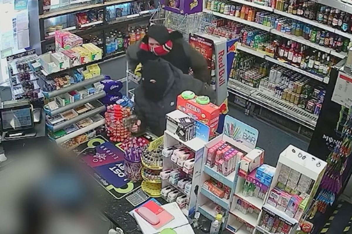 Bungling robbers put on Scouse accents and squabble during calamitous corner shop raid Bungling robbers put on Scouse accents and squabble during calamitous corner shop raid
