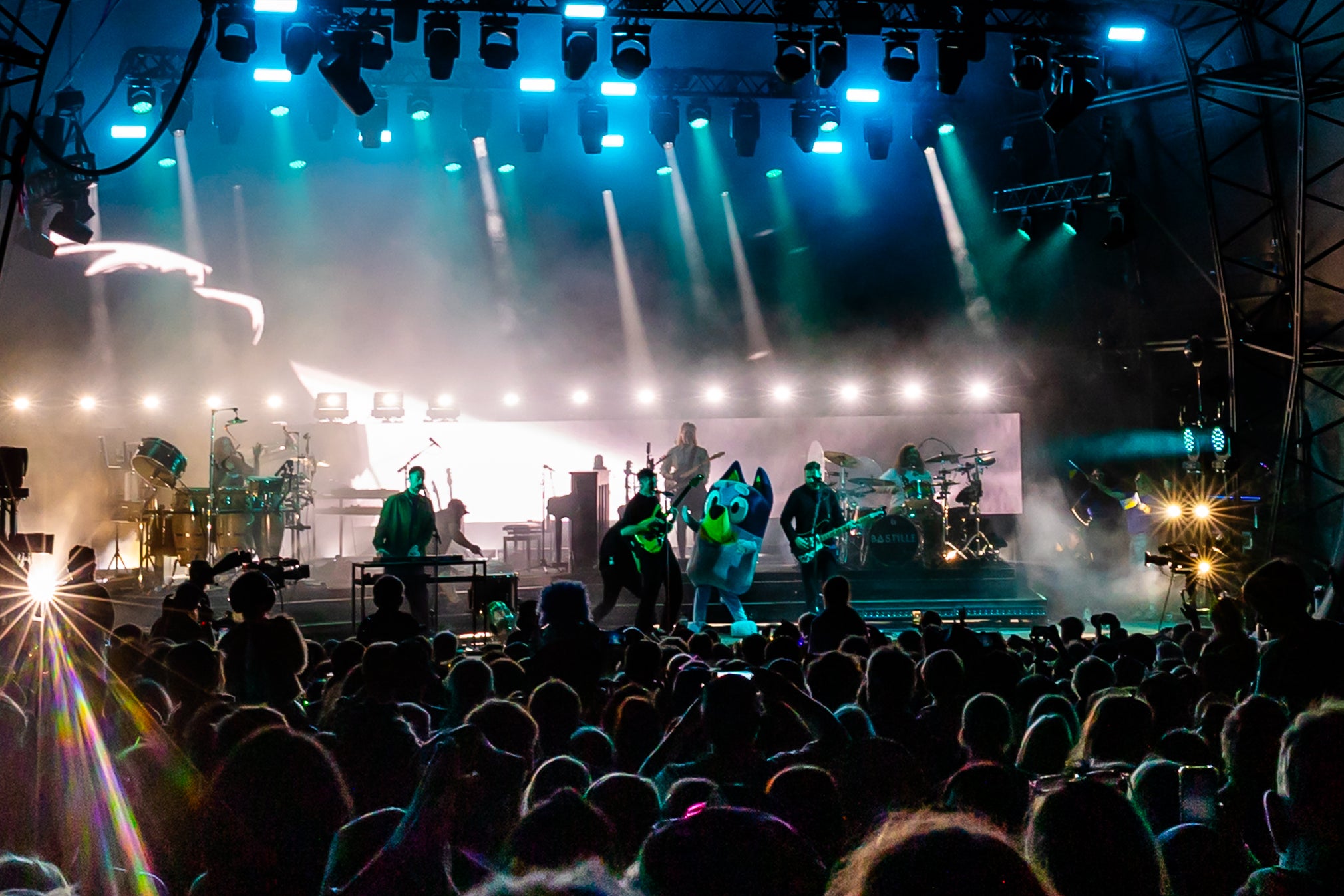 Bluey makes a surprise cameo at Bastille’s Bestival set (Supplied)