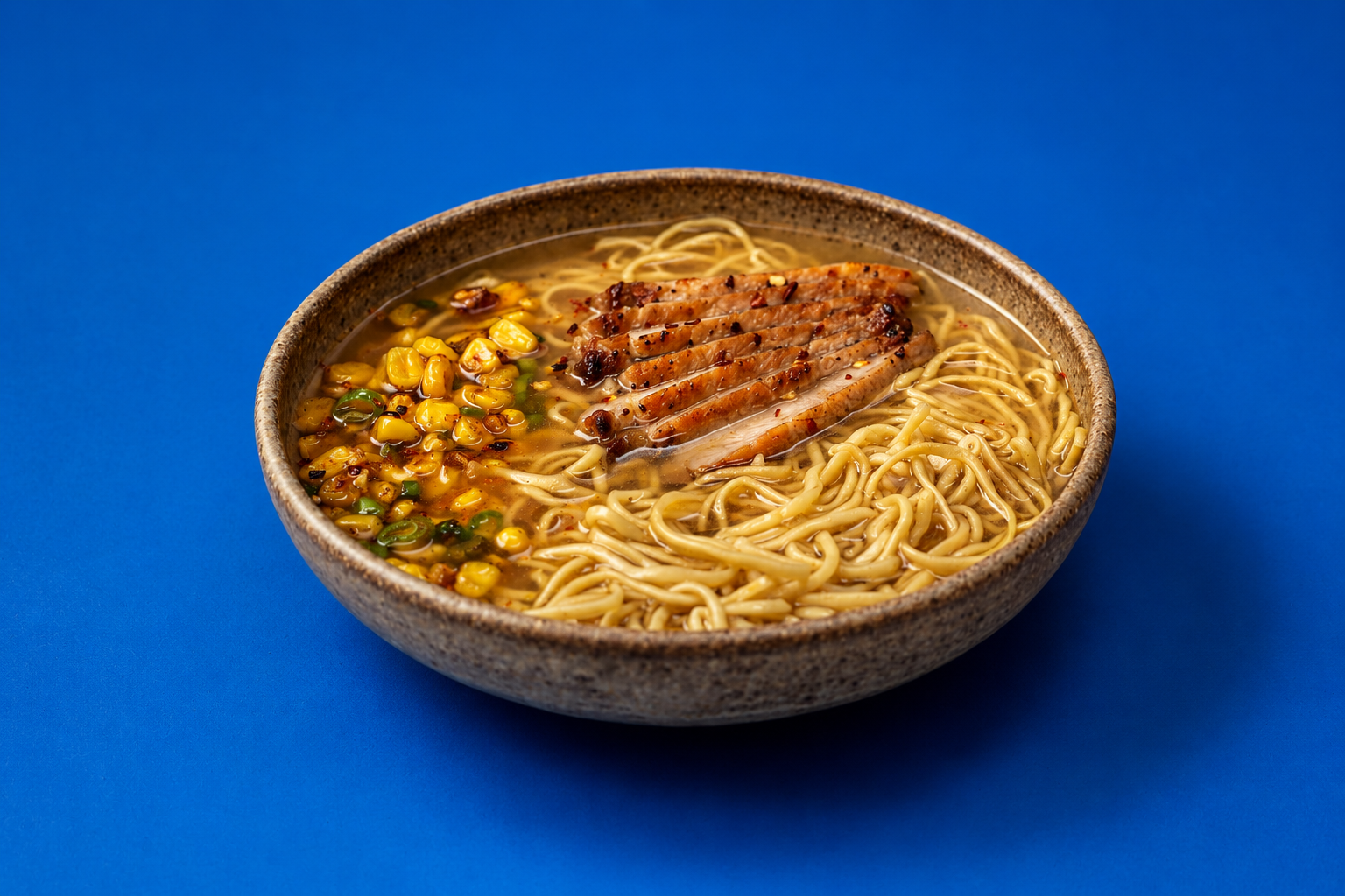 A quick pork ramen made richer with charred sweetcorn, soy and sesame