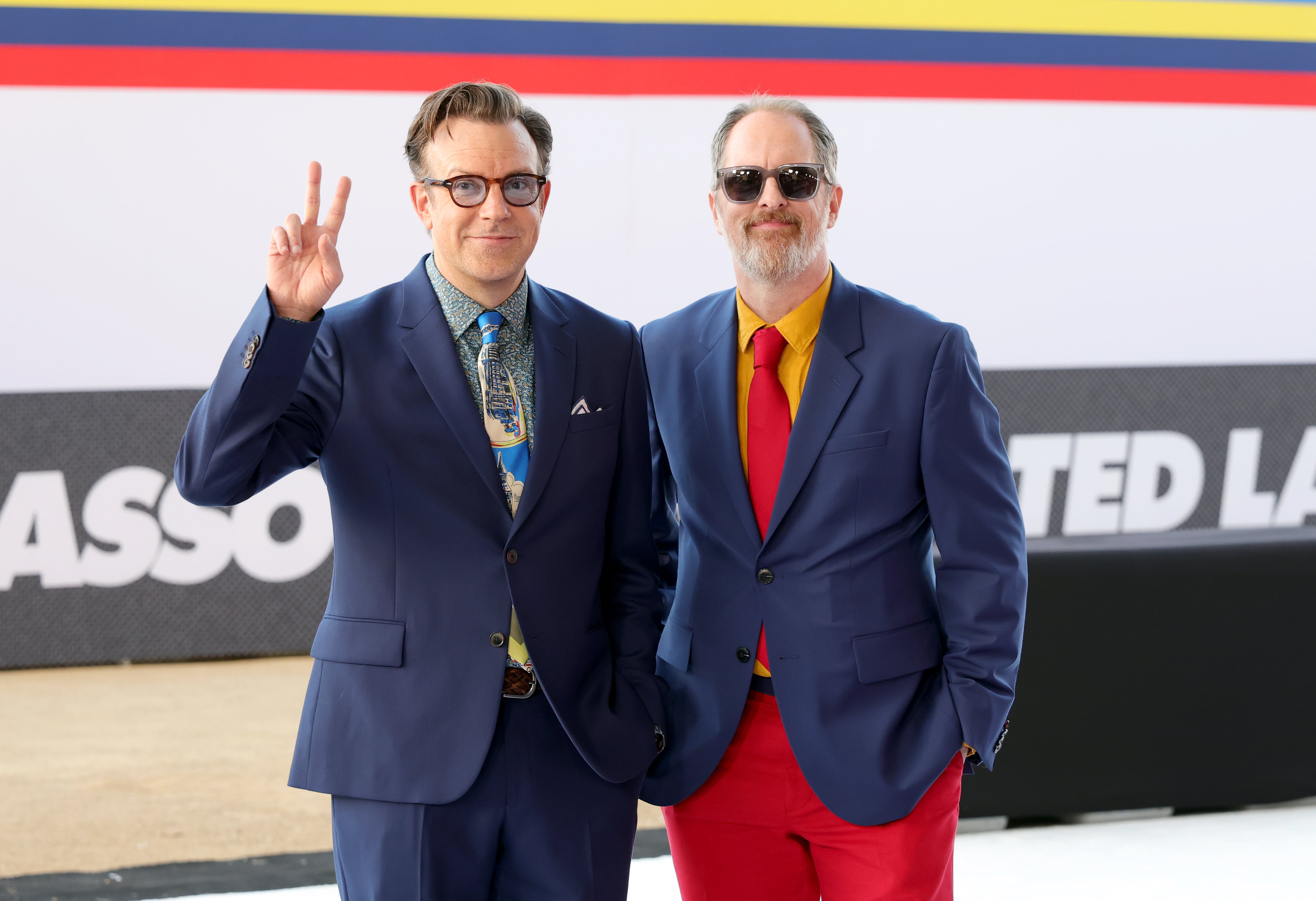 Sudeikis and Hunt at the season four premiere in Los Angeles