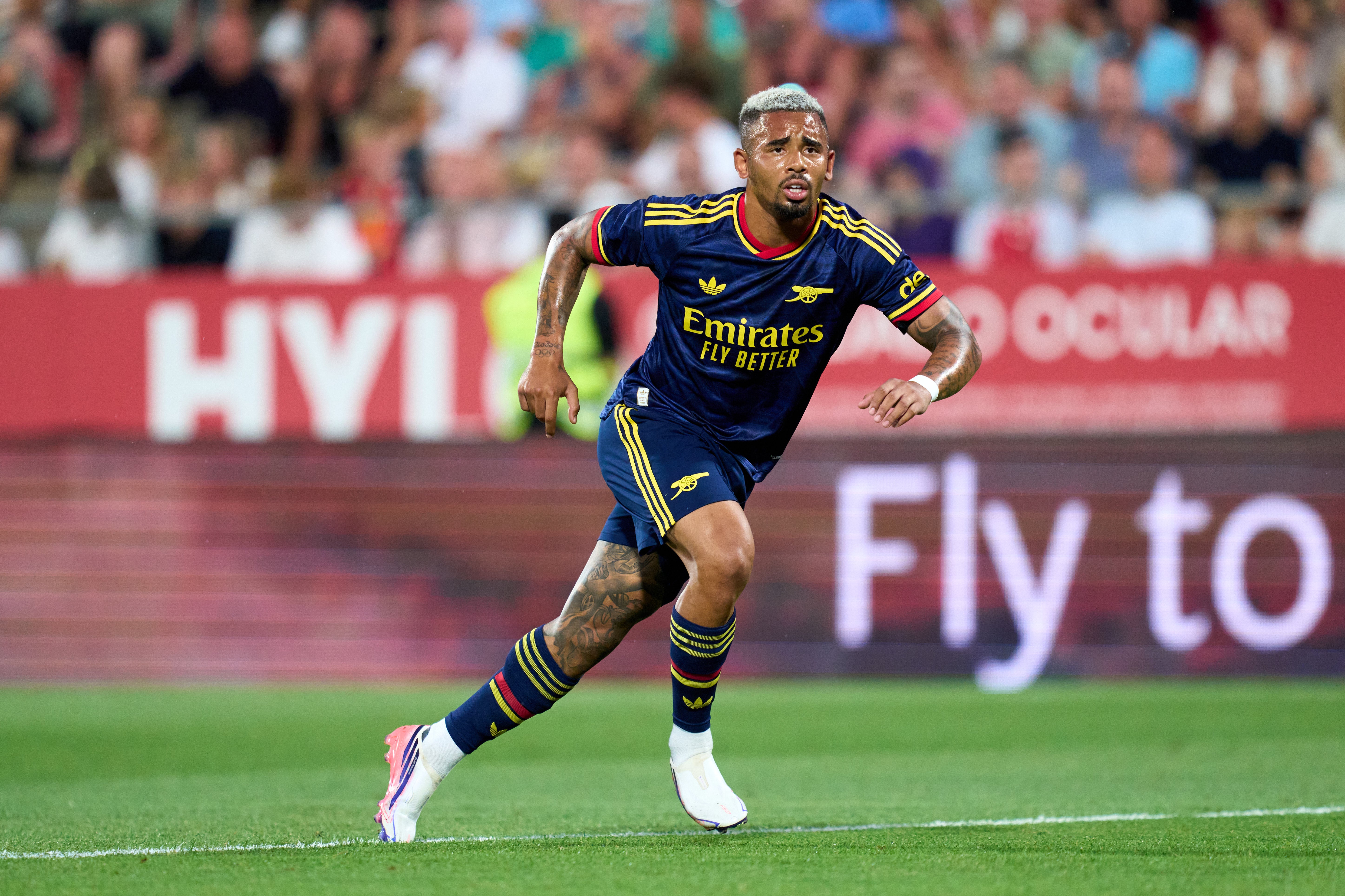 Gabriel Jesus of Arsenal FC looks on during the pre-season friendly match between Girona FC (Getty)