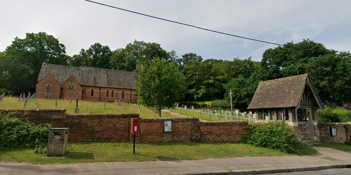 At Christ Church in Emery Down, Lewis also dumped a deer without a head on one date in February followed on a later date by a deer’s head being placed in the church’s pulpit on top of a cross which had been moved from the altar (Google Maps)