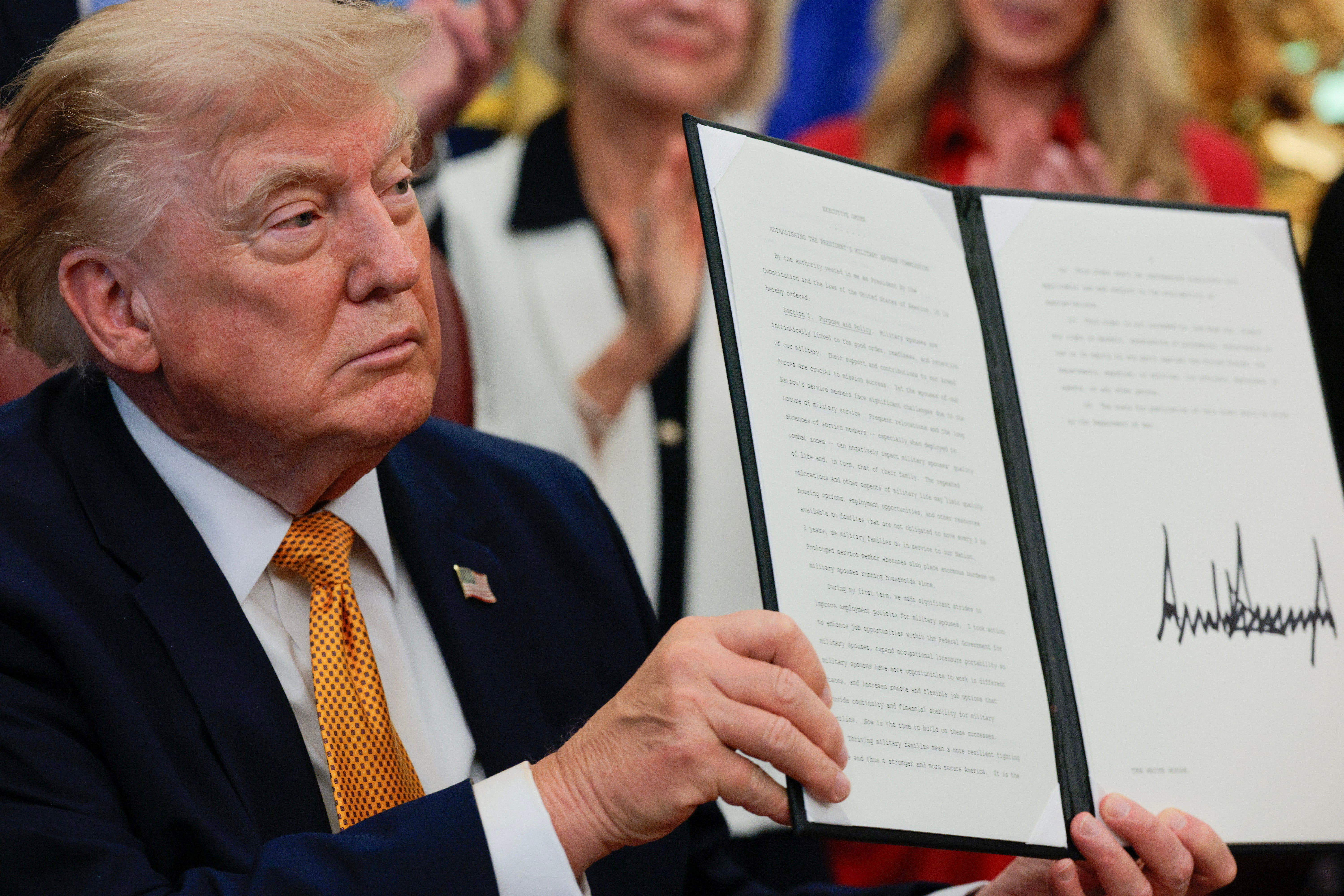 Trump has issued several executive orders against trans Americans, including prison policies strip inmates of affirming healthcare and force trans women into men’s facilities (Getty)