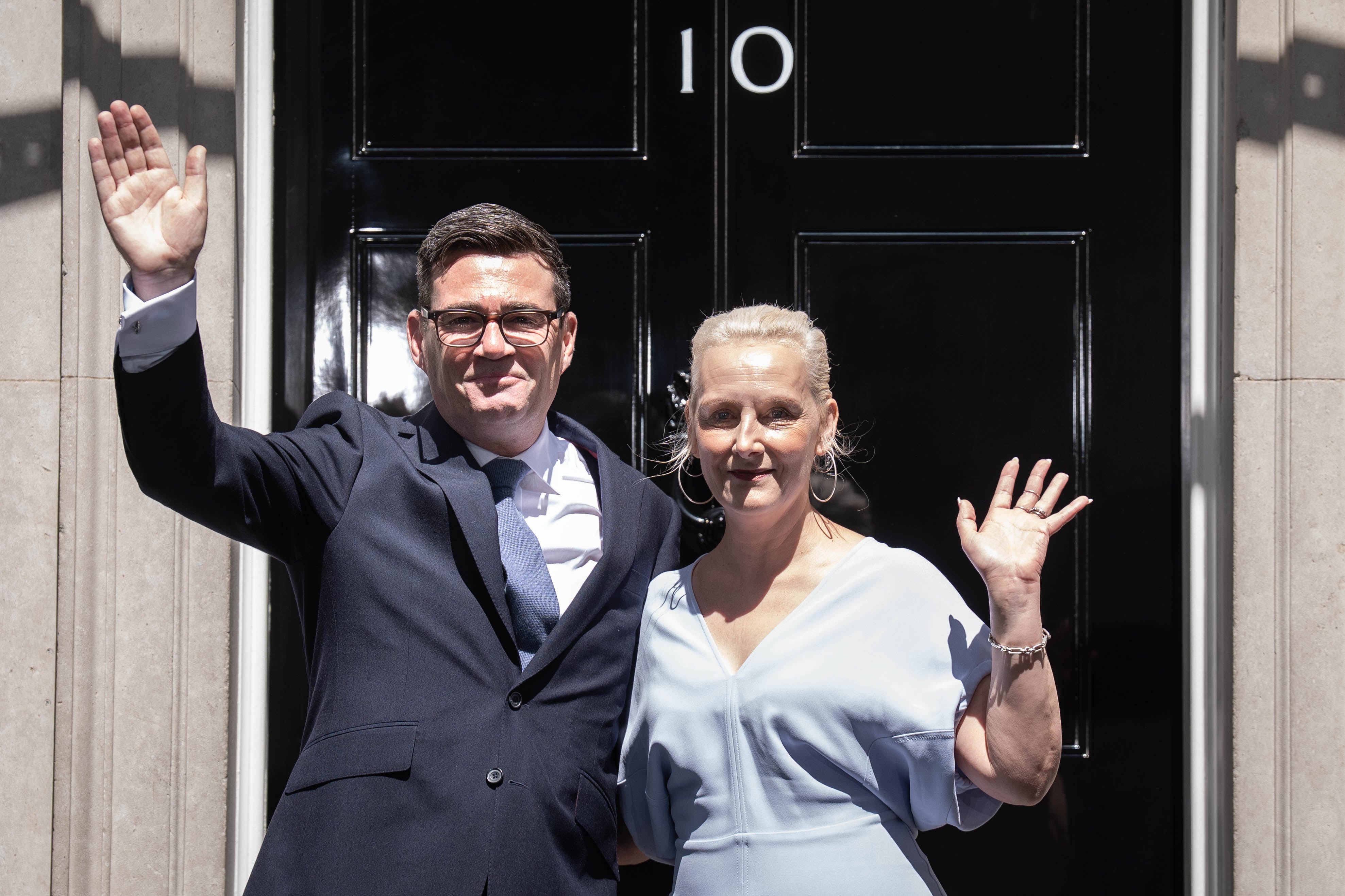 Andy Burnham with his wife Marie-France van Heel (Stefan Rousseau/PA) (PA Wire)