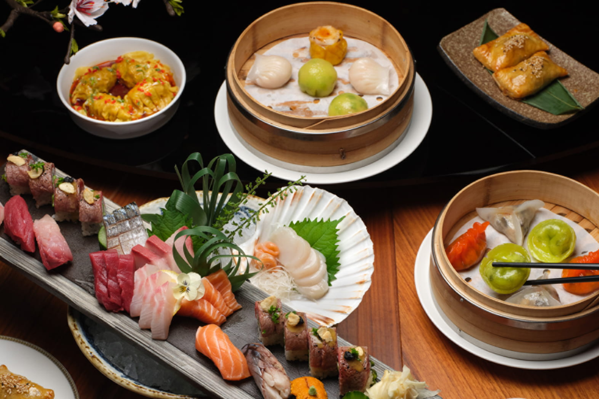 Sushi and dumplings at Mei Ume restaurant