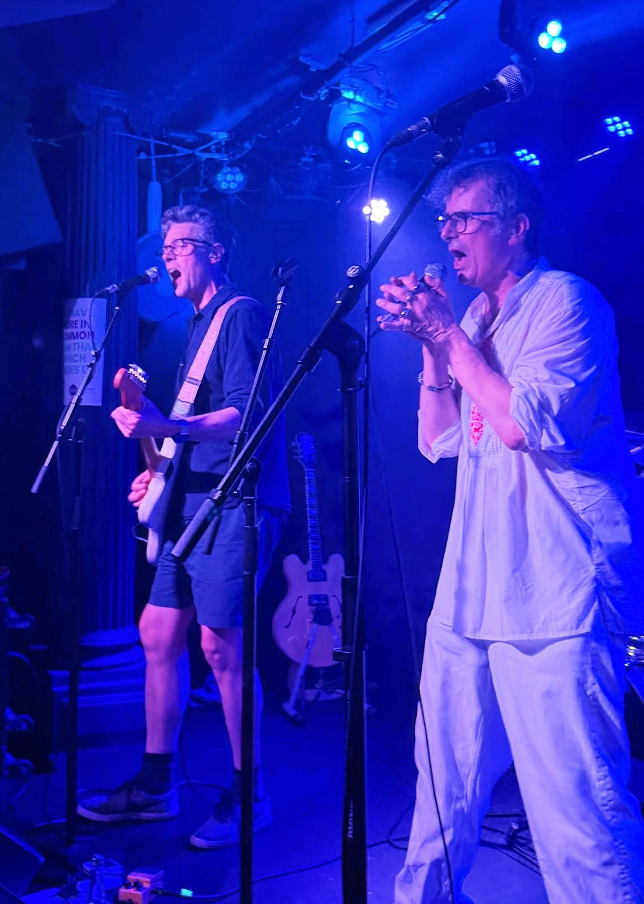 Robert Peston performing as part of Centrist Dad (PA)