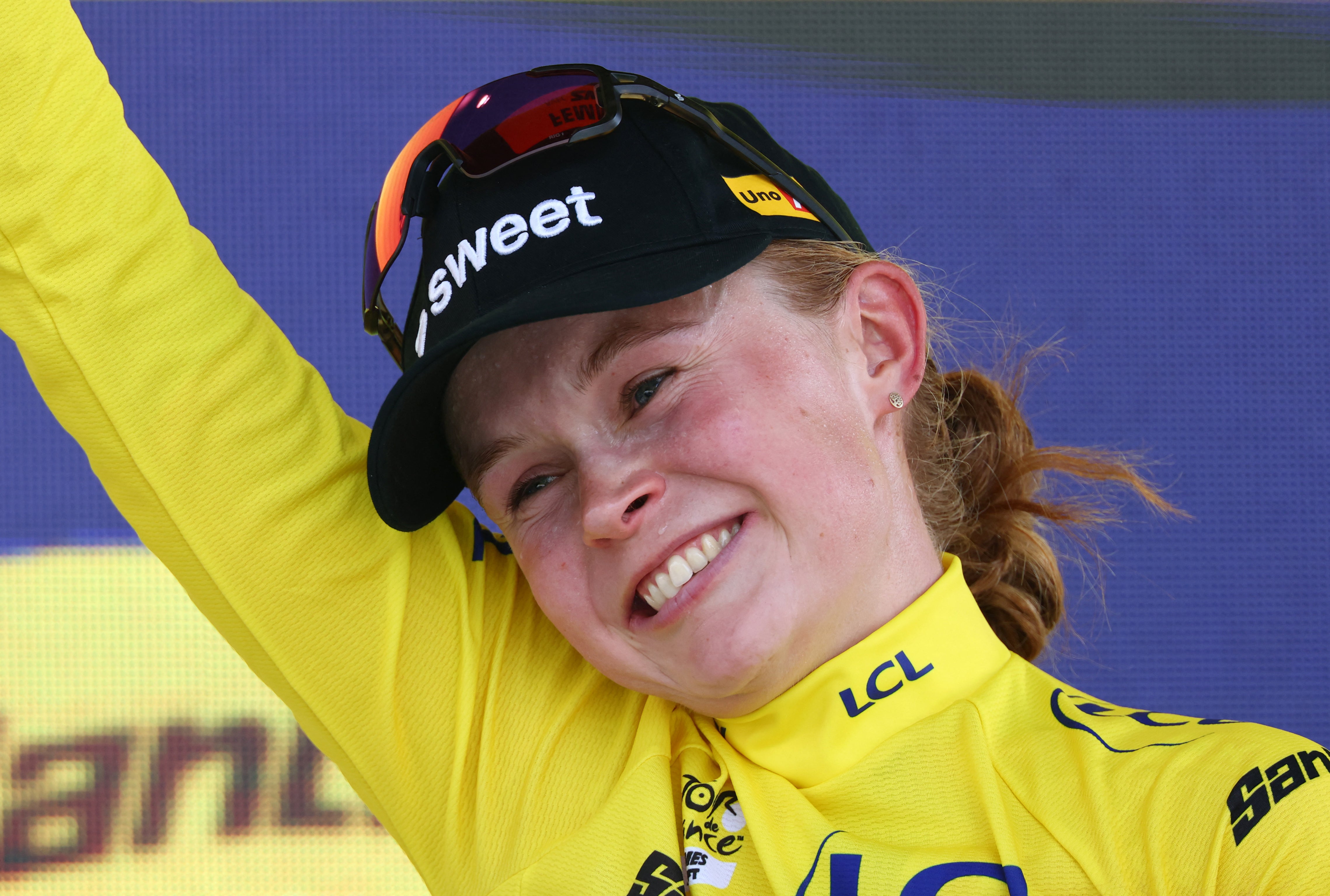 Sigrid Haugset holds the yellow jersey for now
