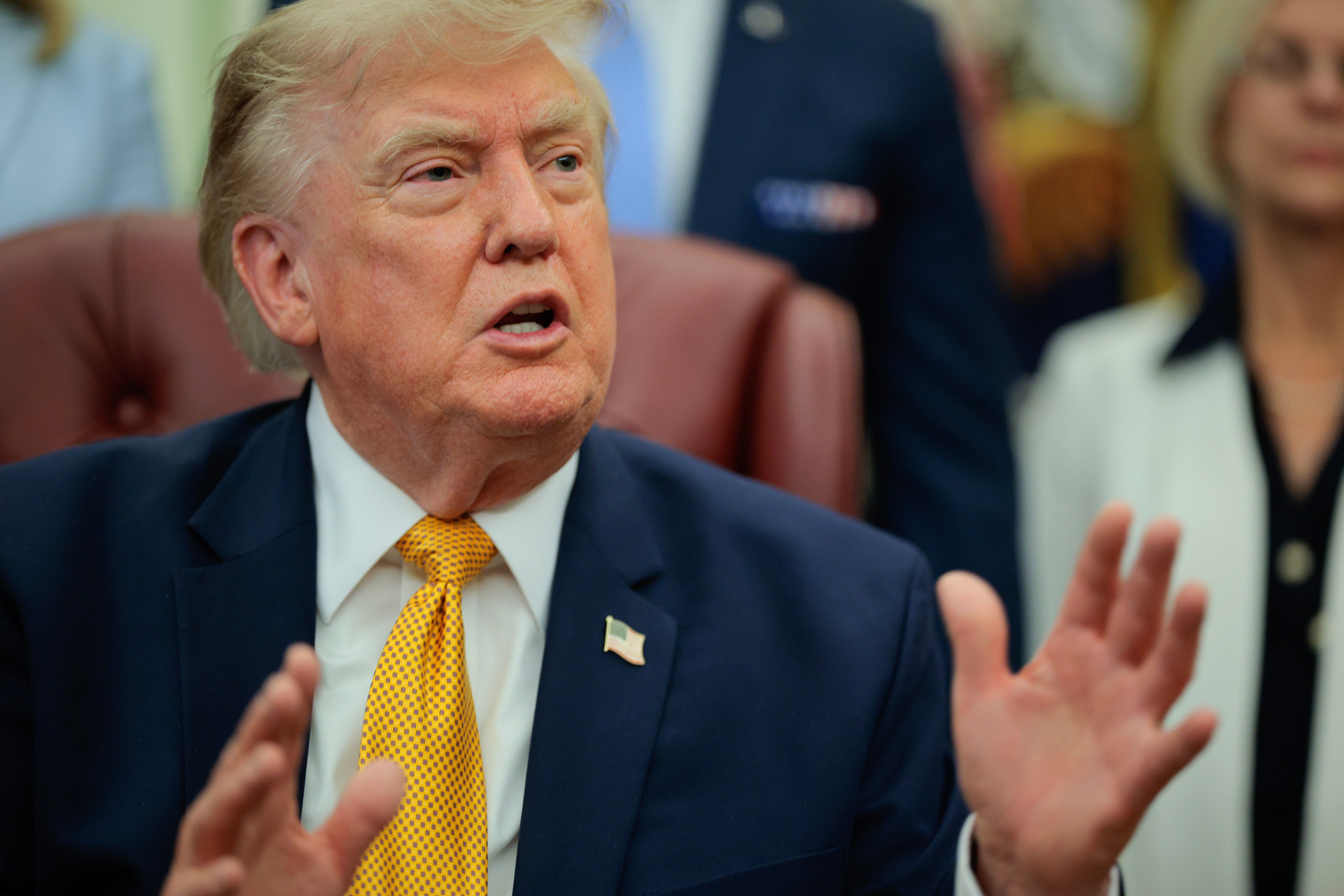 Trump has lashed out at Jeanine Pirro, the U.S. Attorney for the District of Columbia, accusing her of ‘choking’ by abandoning the indictments (Getty)
