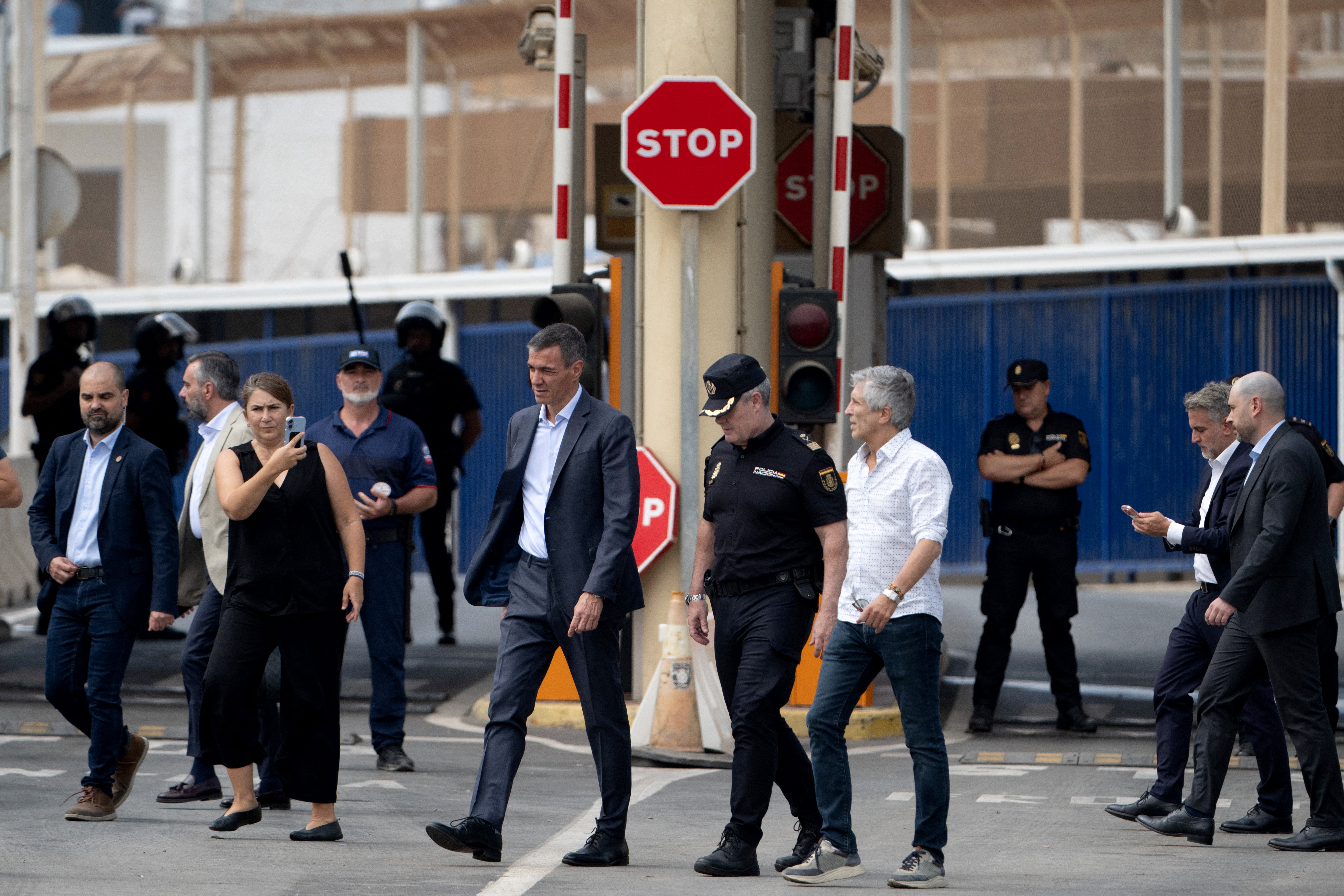 Spanish prime minister Pedro Sanchez, who is now on holiday, visited the exclave on Friday (AFP/Getty)