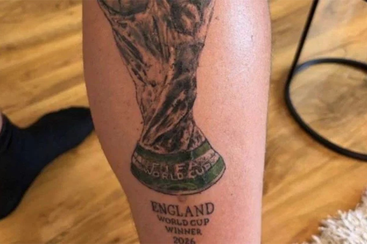 England fan amends viral World Cup win tattoo weeks after Argentina defeat England fan amends viral World Cup win tattoo weeks after Argentina defeat