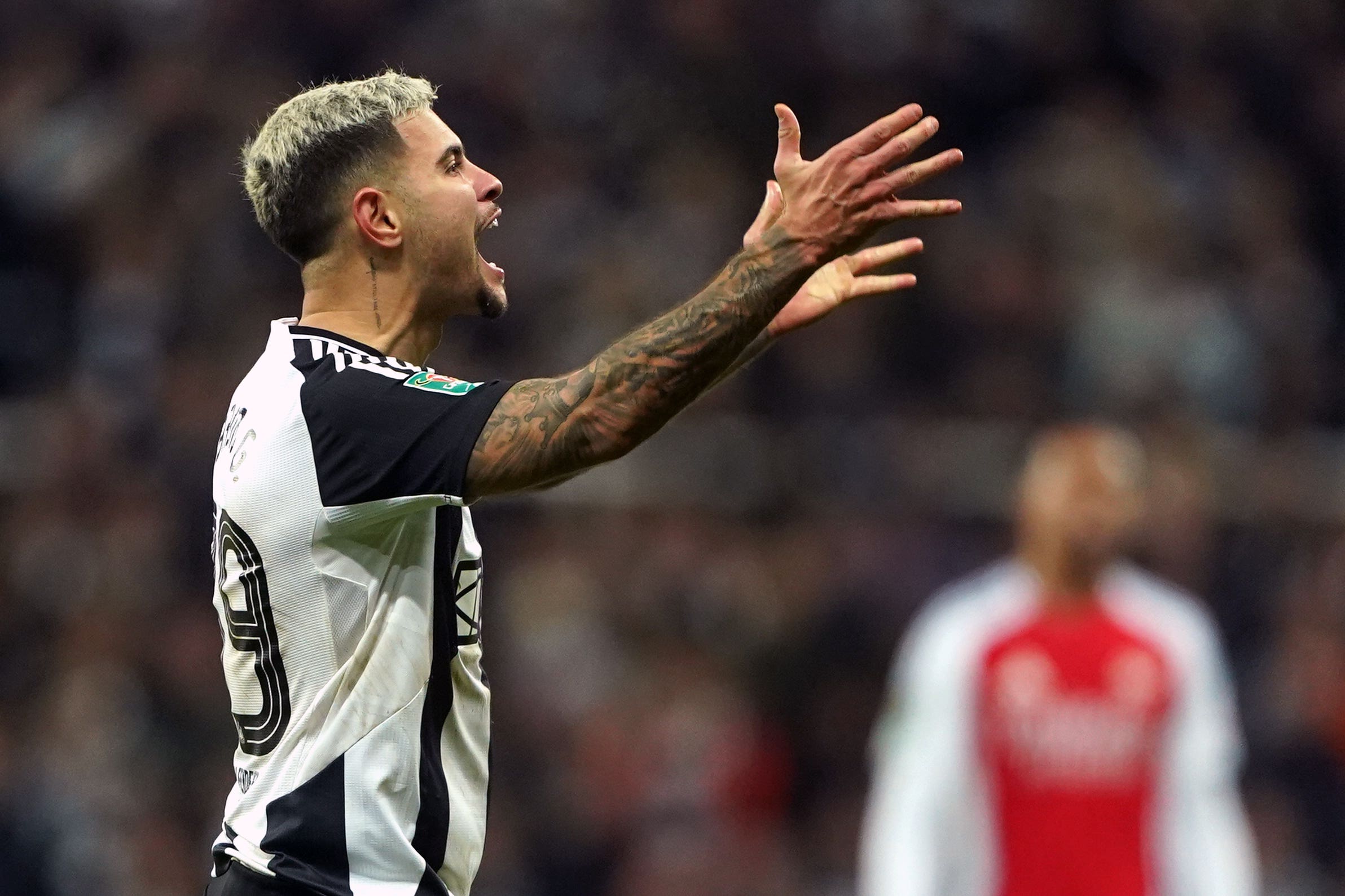 Newcastle’s Bruno Guimaraes is reportedly close to joining Arsenal (Owen Humphreys/PA)