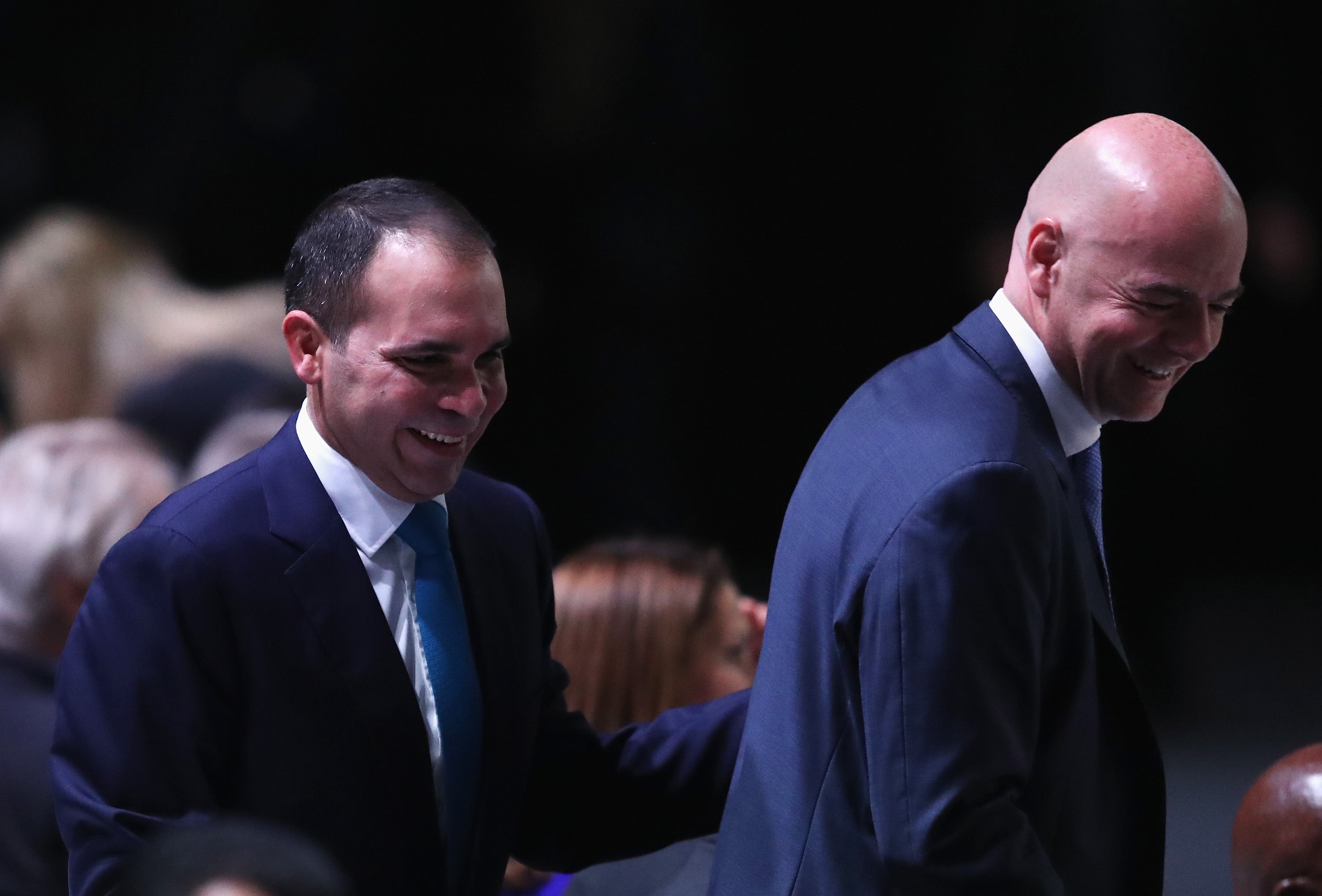 Prince Ali (left) lost to Infantino in the 2016 Fifa presidential election