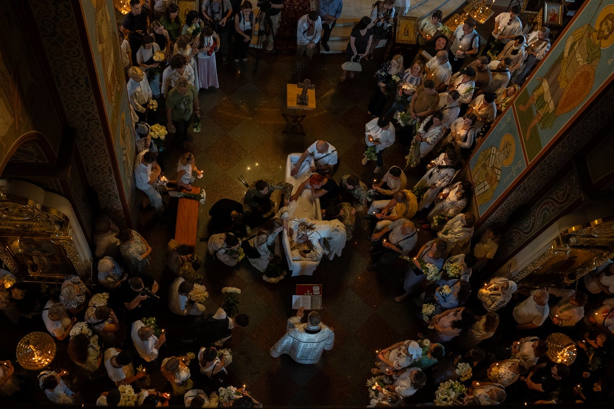 Kyiv Mourners Honor 20-Year-Old Student Killed During Russian Strike