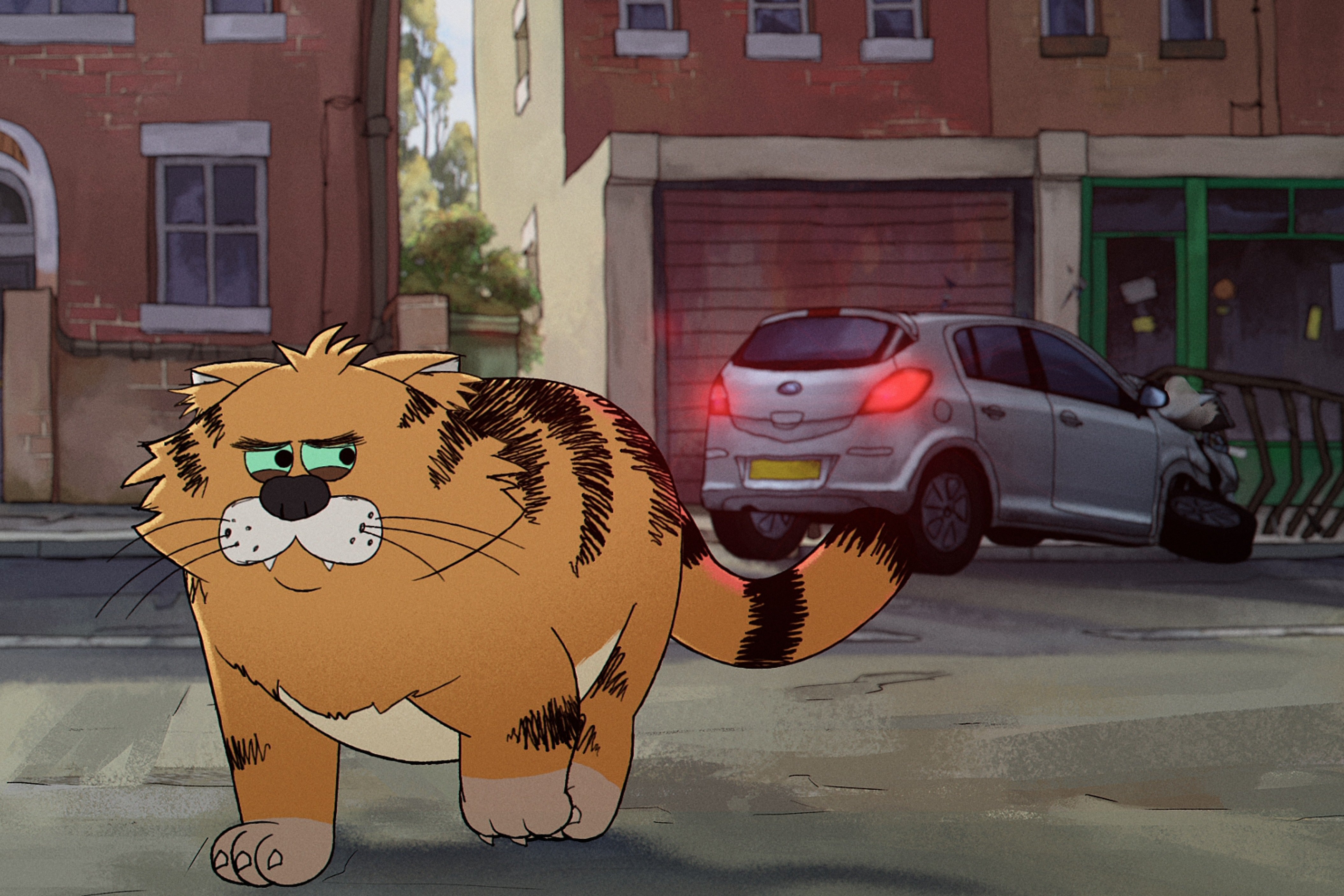 Ricky Gervais as Gus in 'Alley Cats' (Netflix)