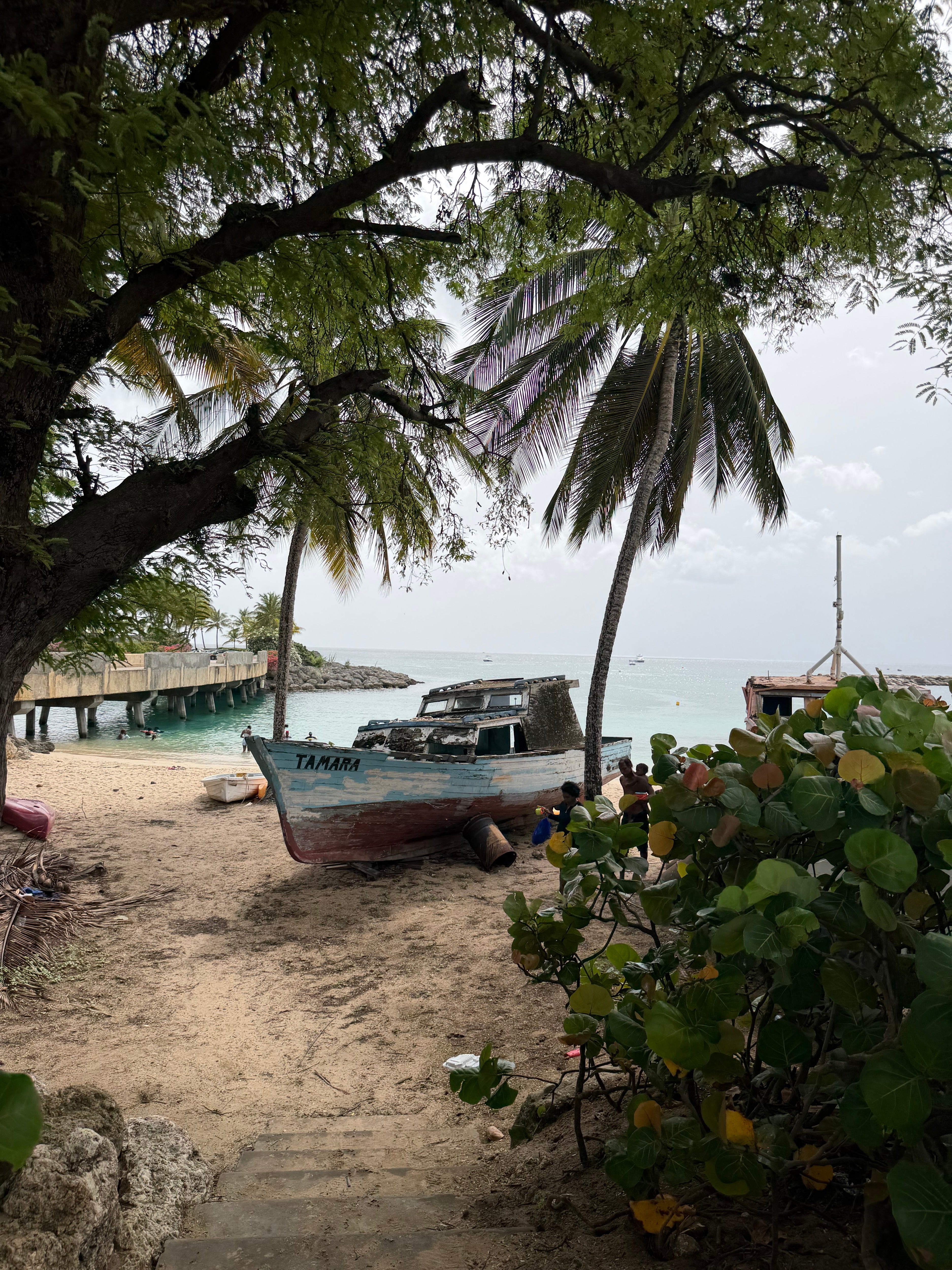 An old fishing boat near Oistins Fish Fry in the south of Barbados